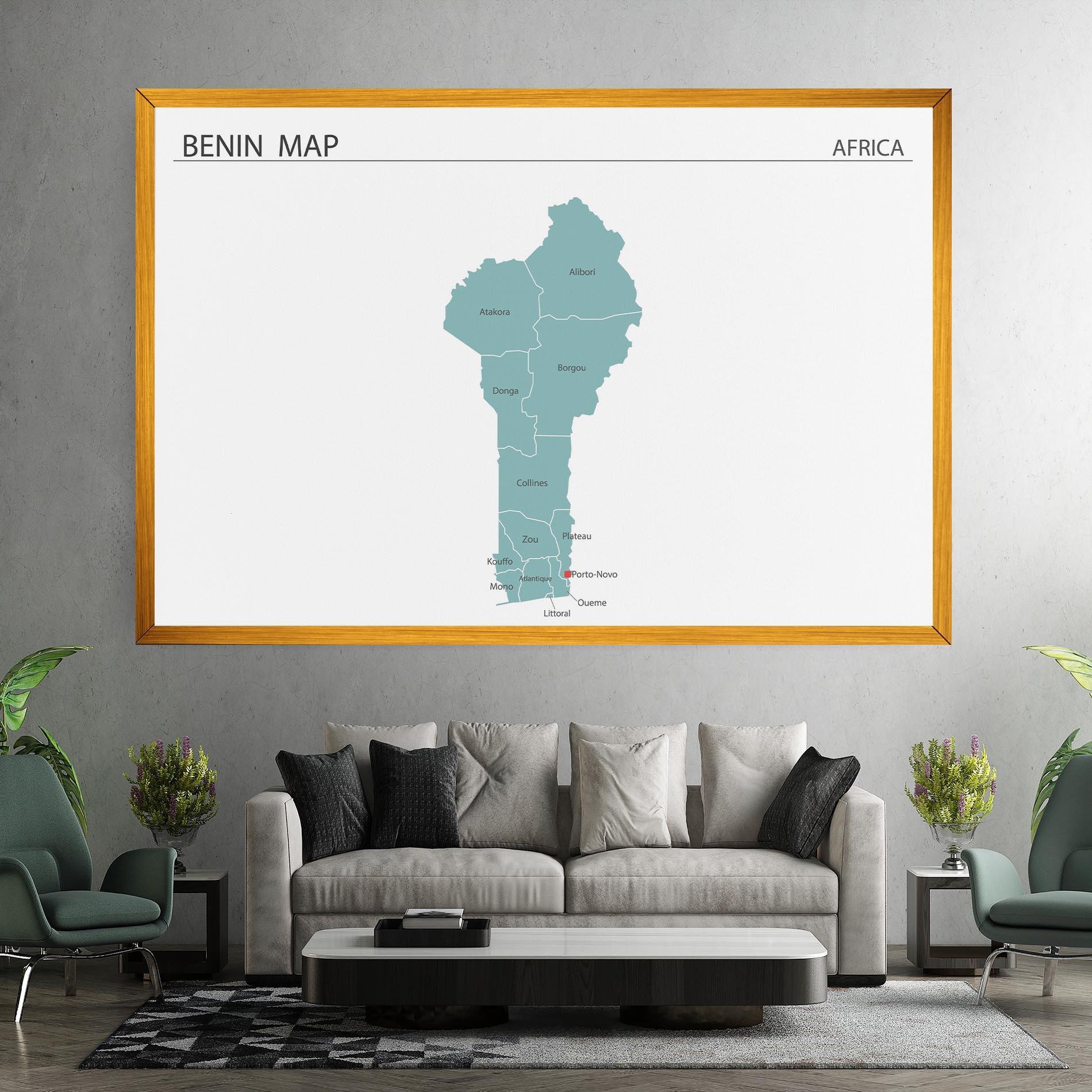 Leinwandbild Benin Map mockup 7