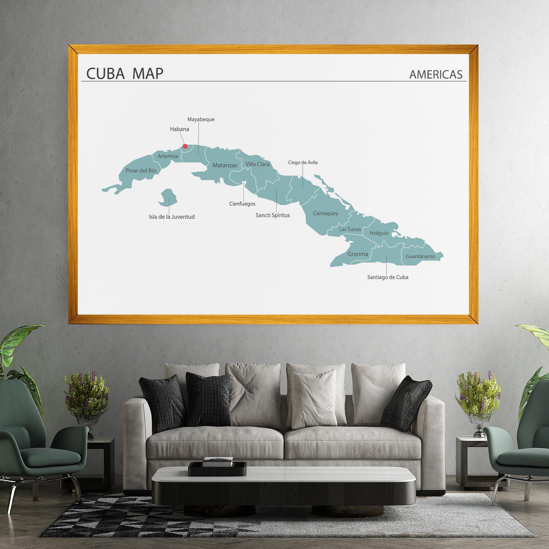 Leinwandbild Cuba Map mockup 7