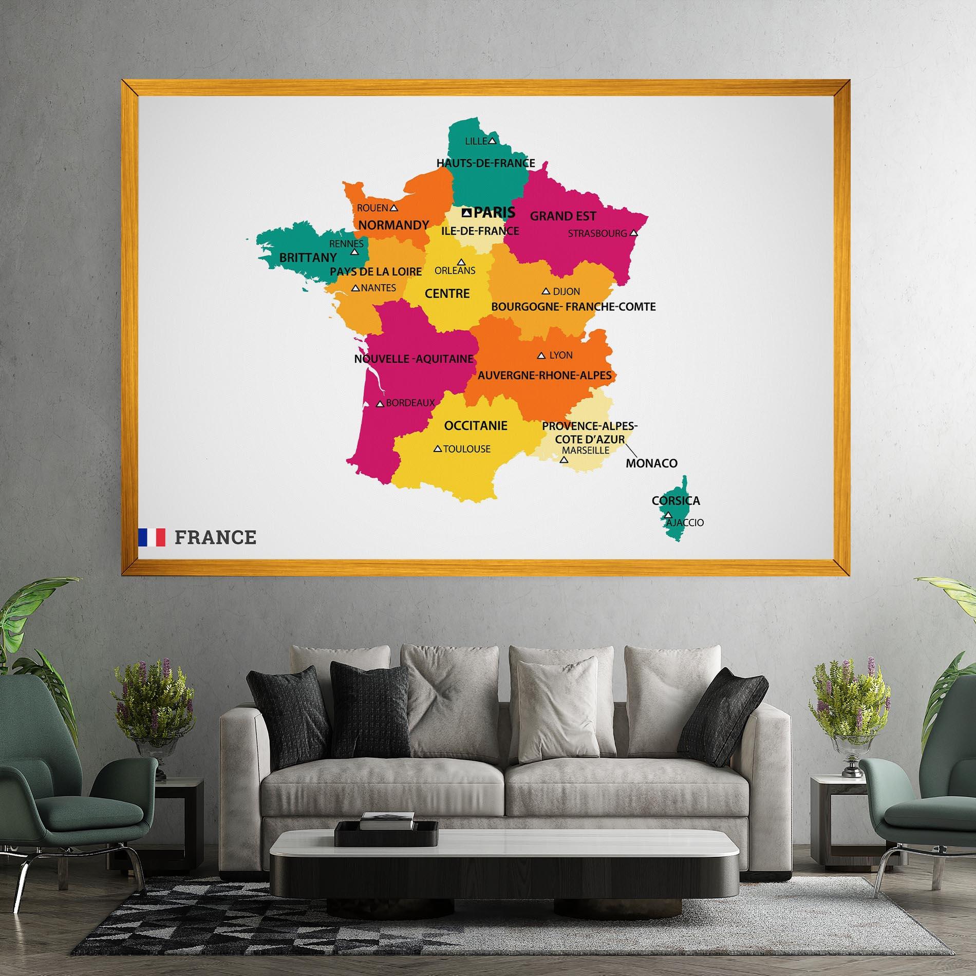 Leinwandbild France Color Map mockup 7