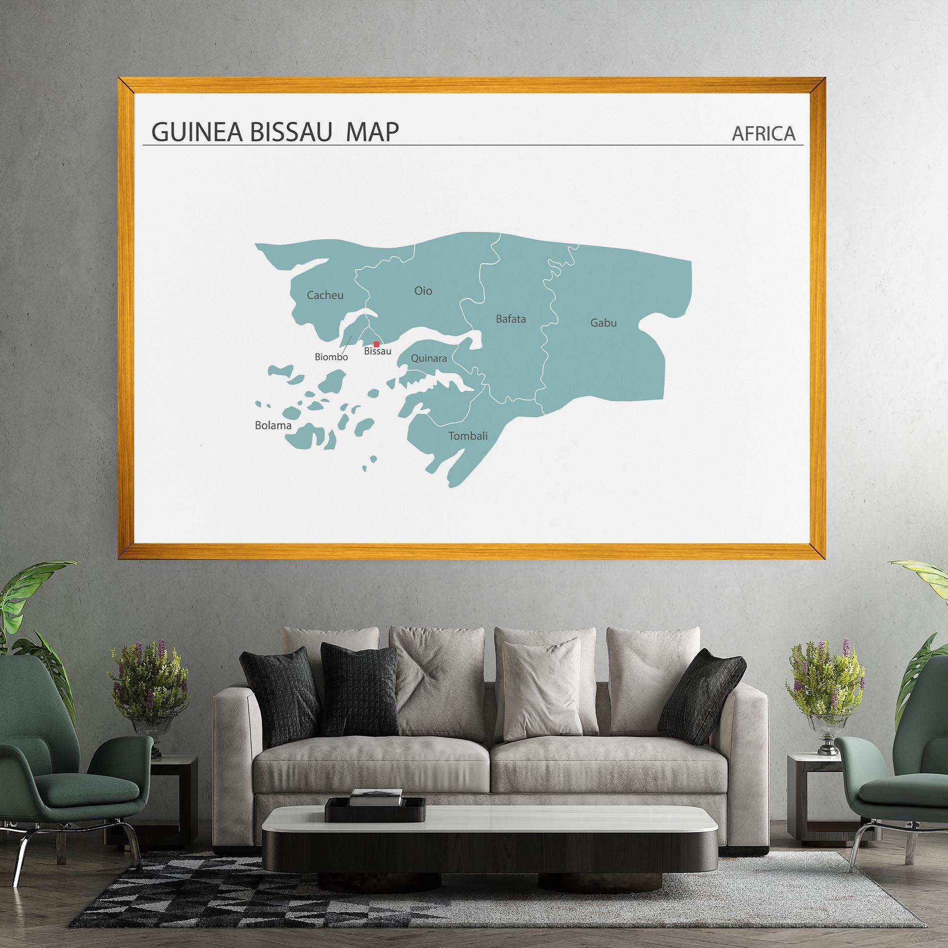 Leinwandbild Guinea Bissau Map mockup 7