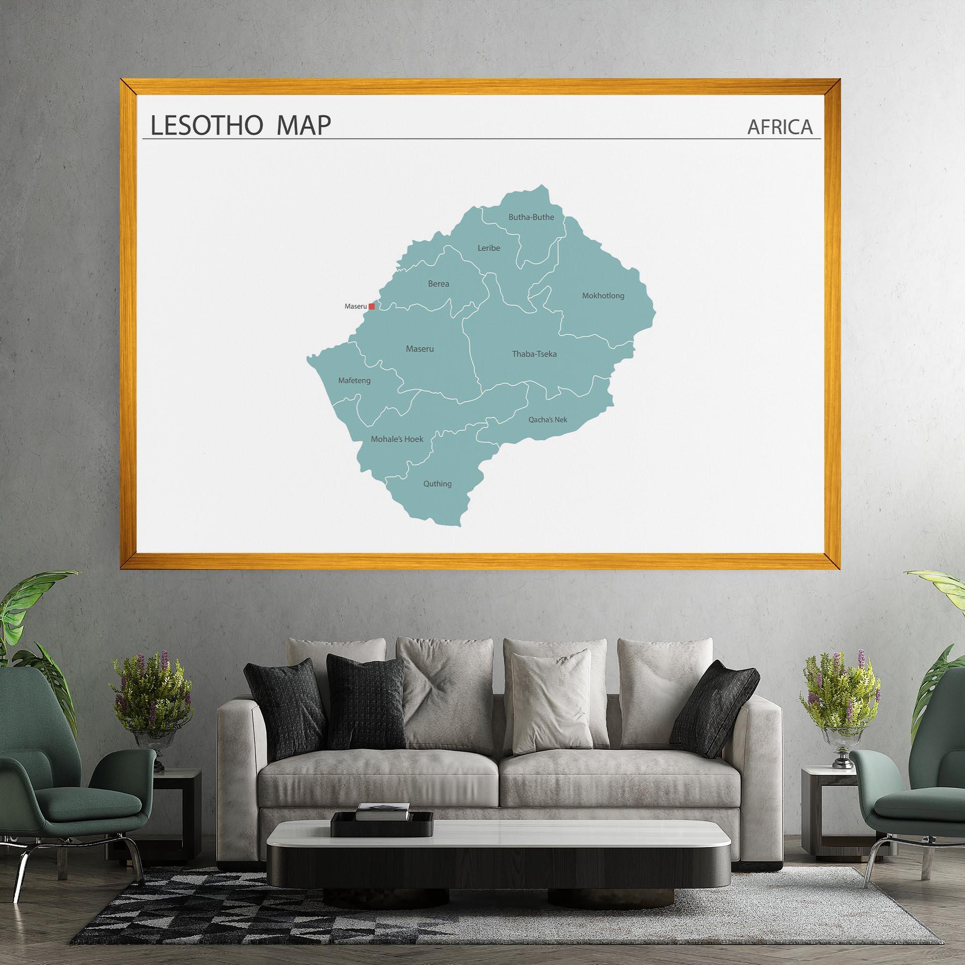Leinwandbild Lesotho Map mockup 7