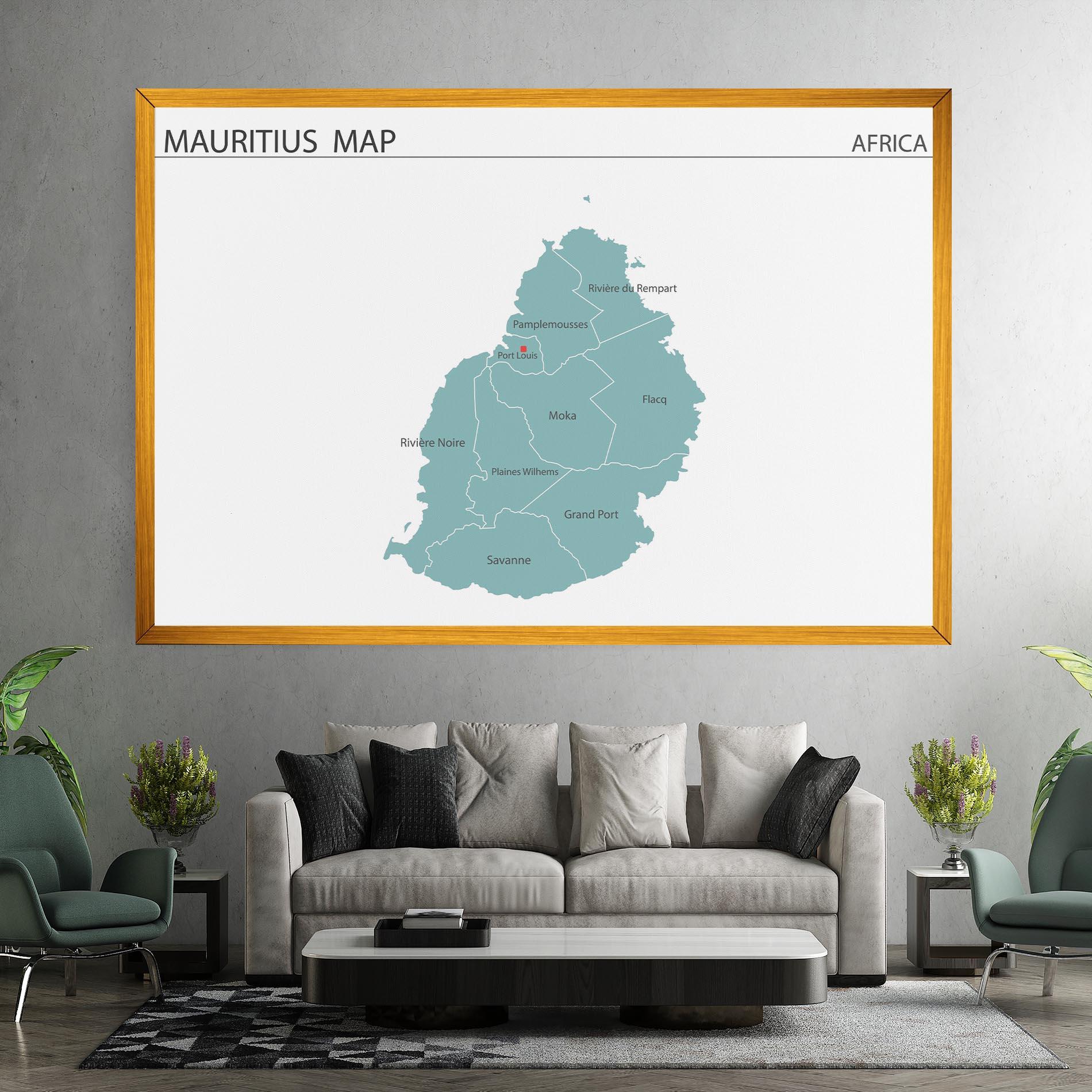 Leinwandbild Mauritius Map mockup 7