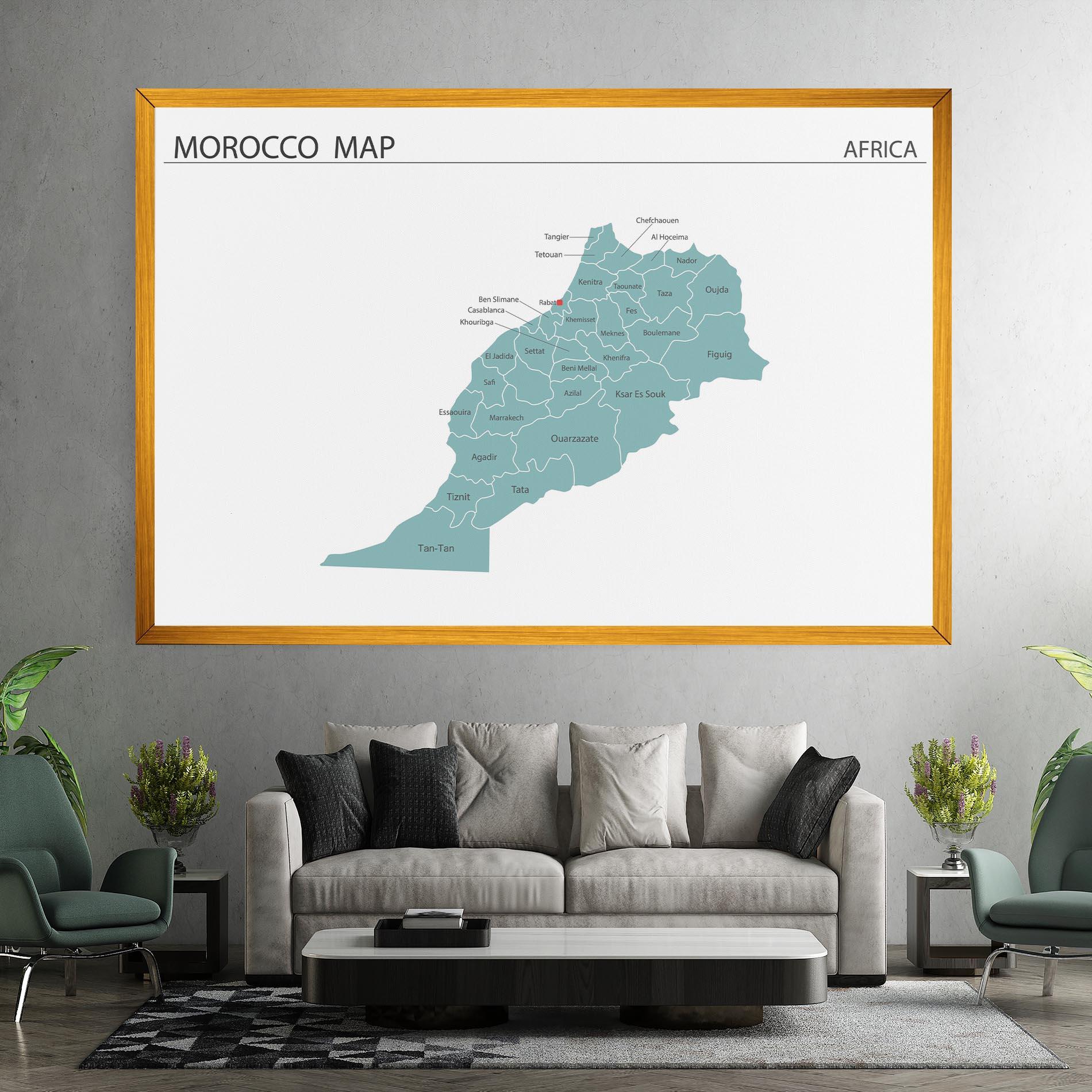 Leinwandbild Morocco Map mockup 7