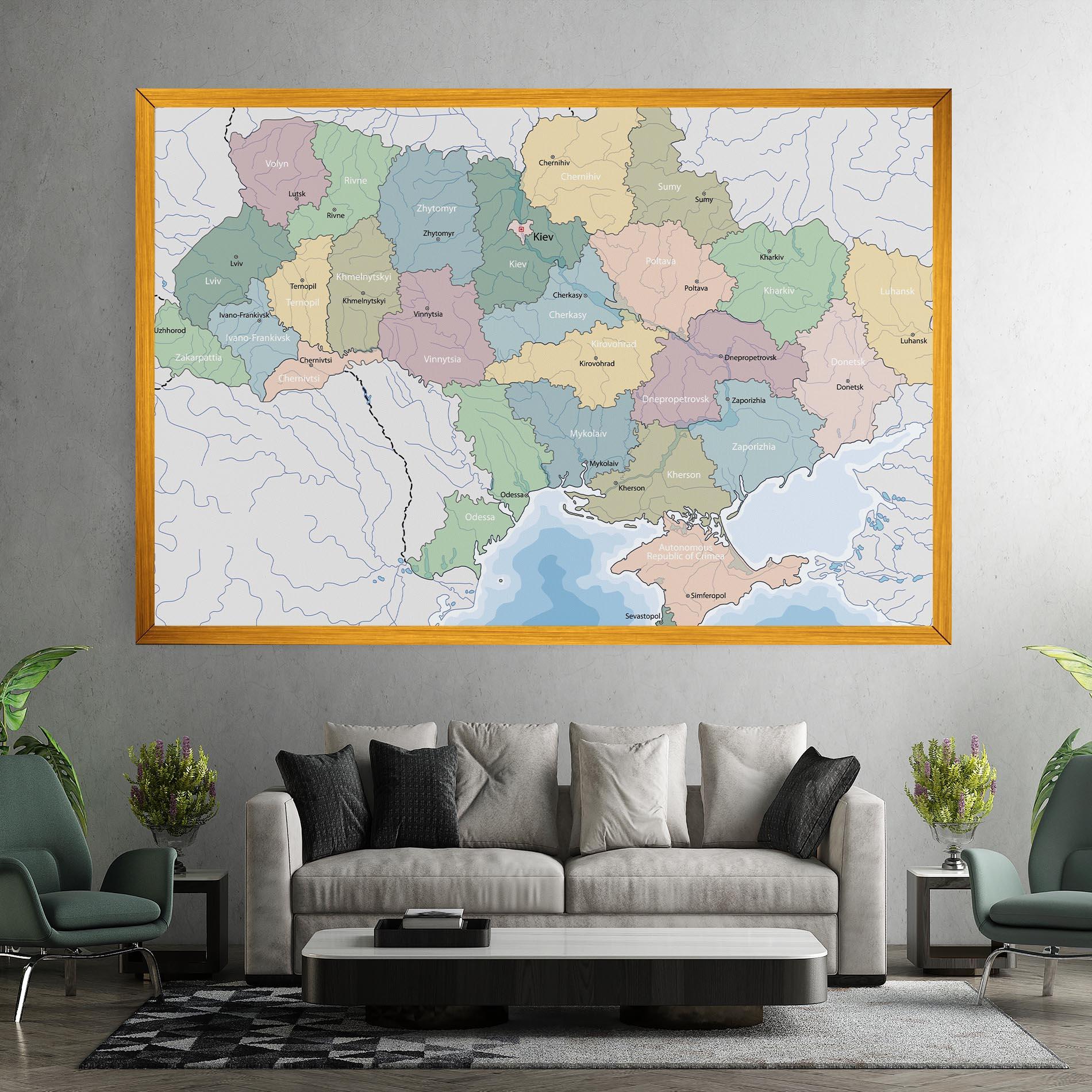 Leinwandbild Ukraine Map mockup 7