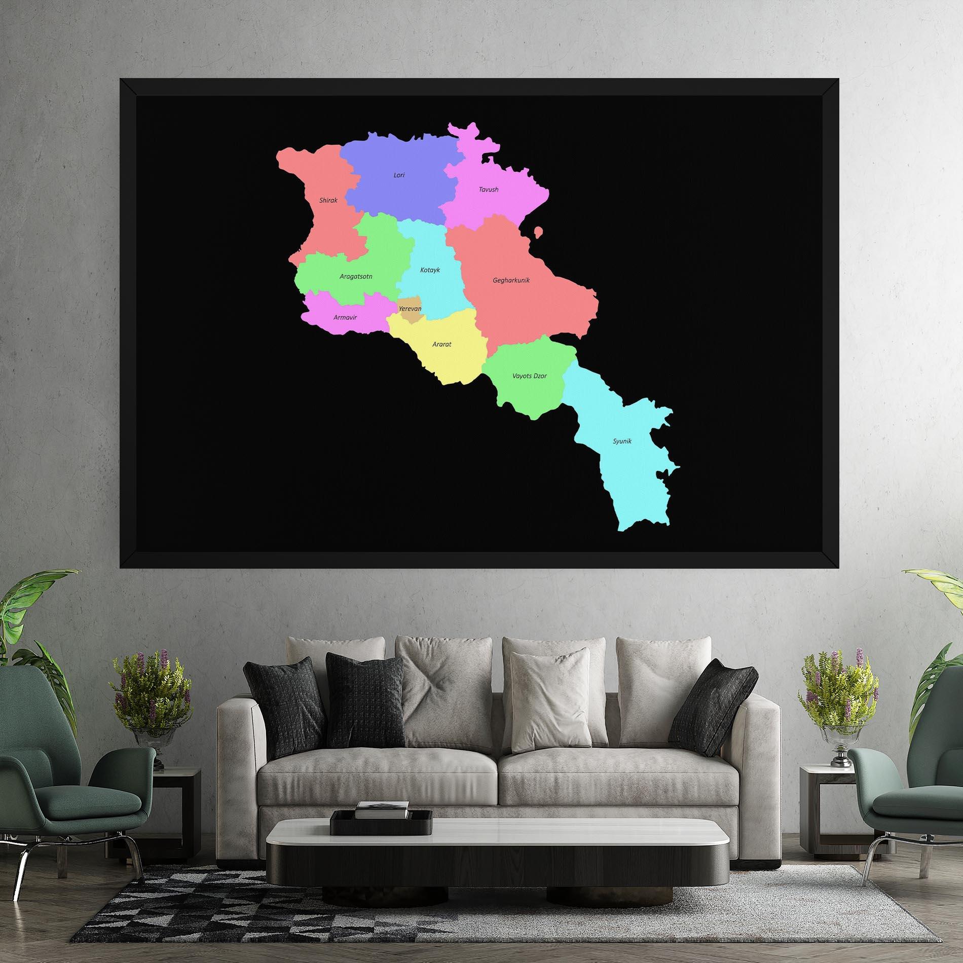 Leinwandbild Armenia Map mockup 7