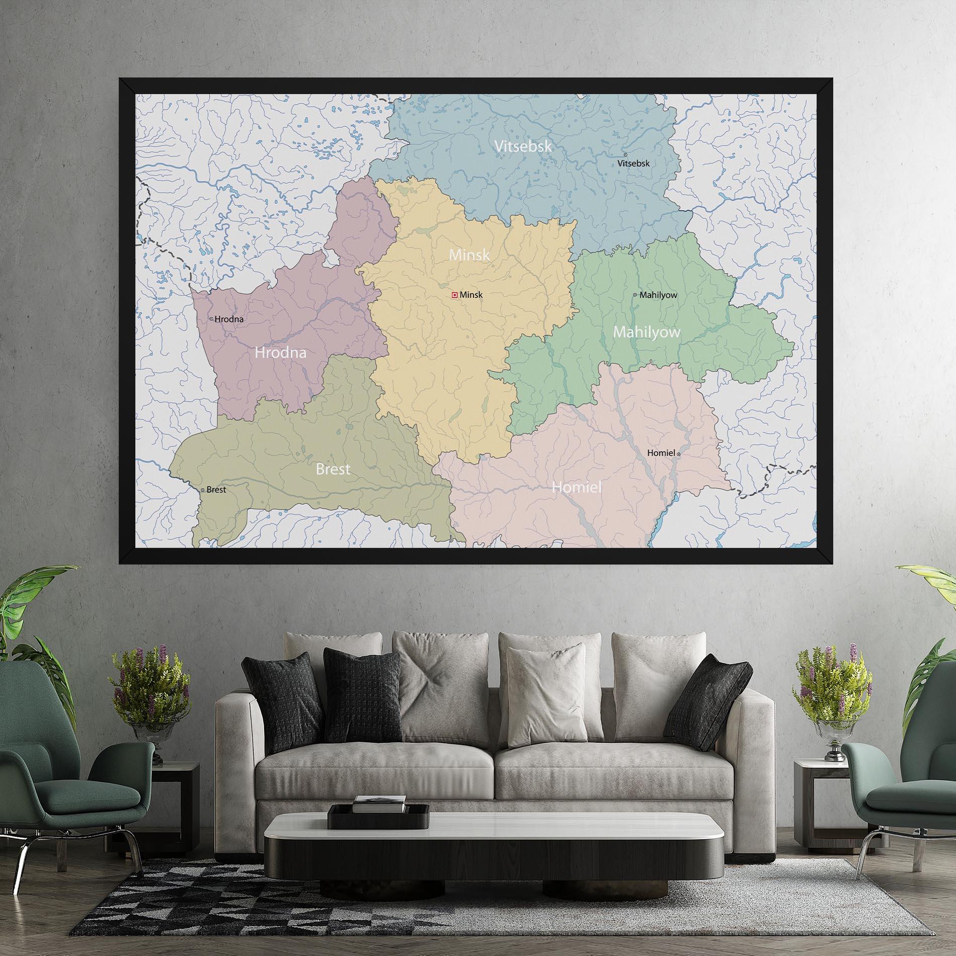 Leinwandbild Belarus Map mockup 7
