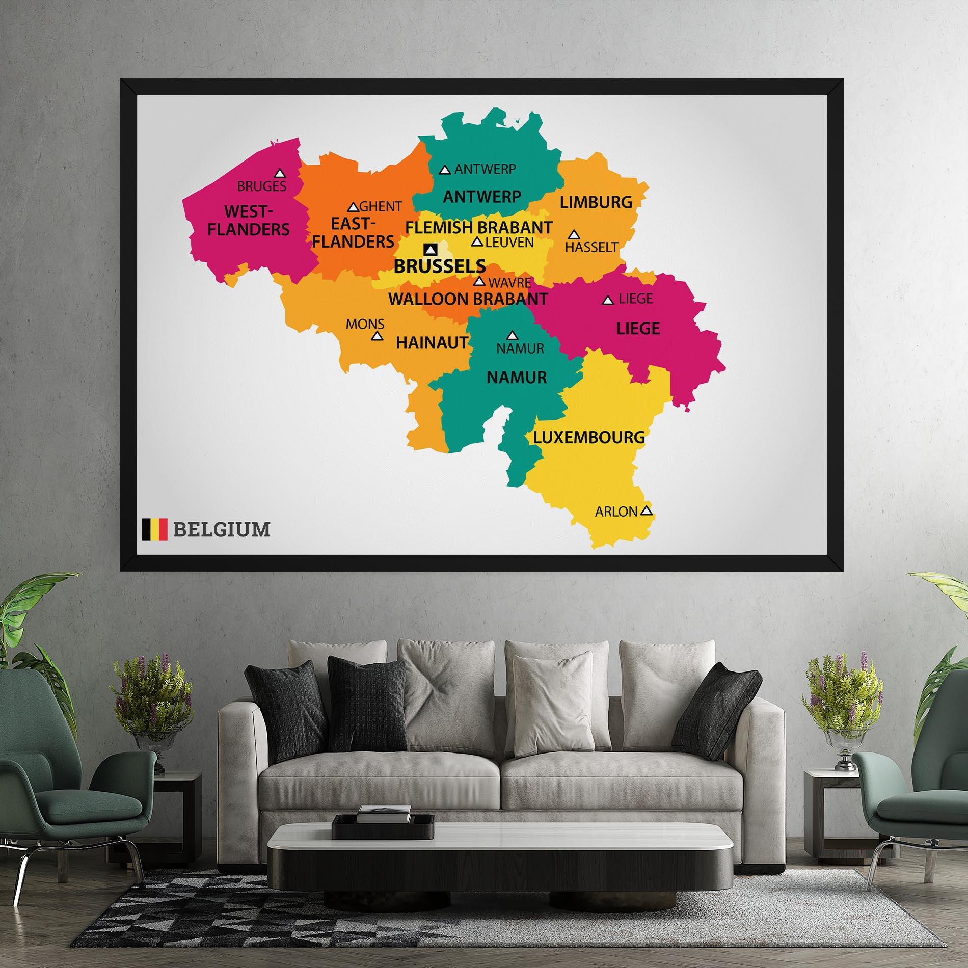 Leinwandbild Belgium Color Map mockup 7