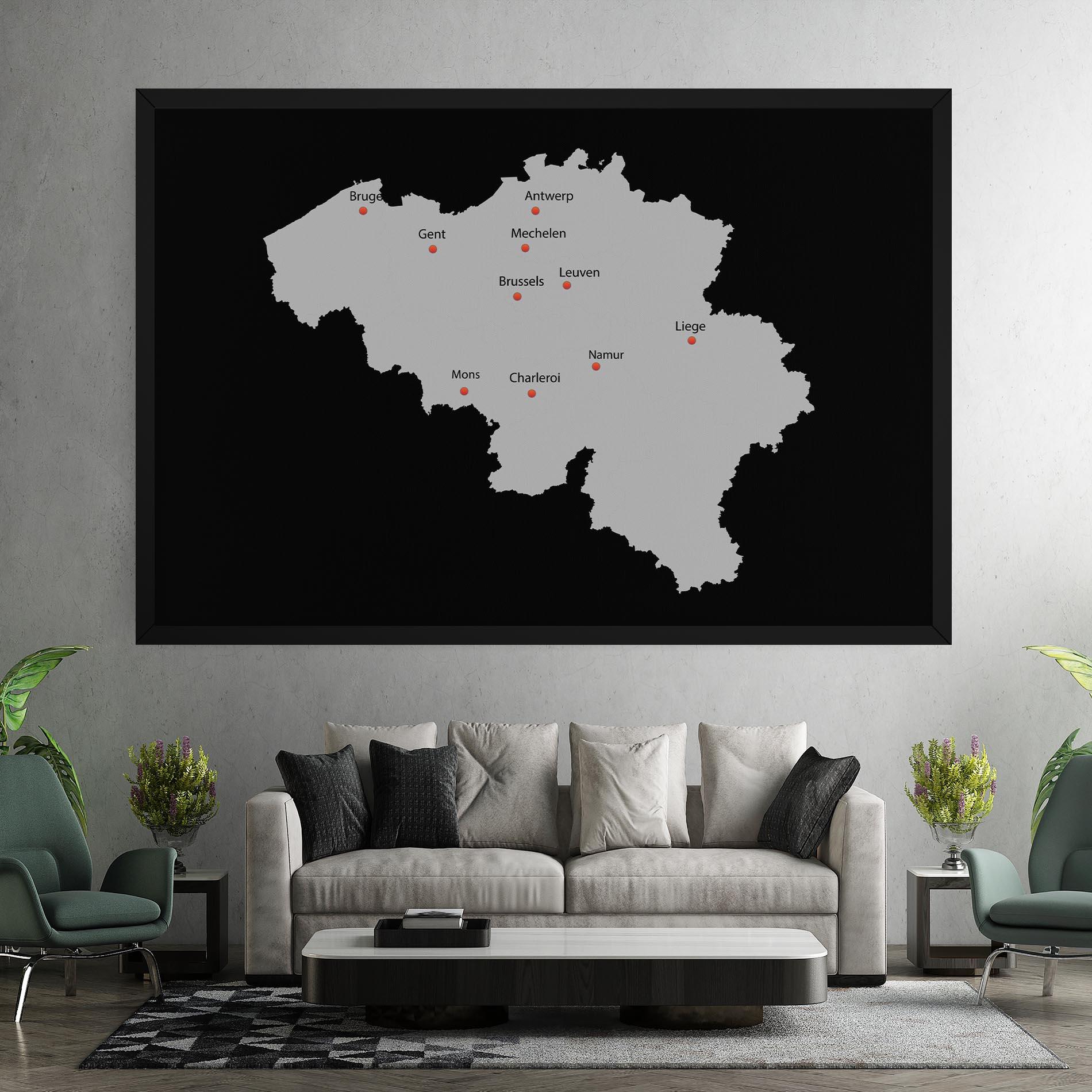 Leinwandbild Belgium Map mockup 7