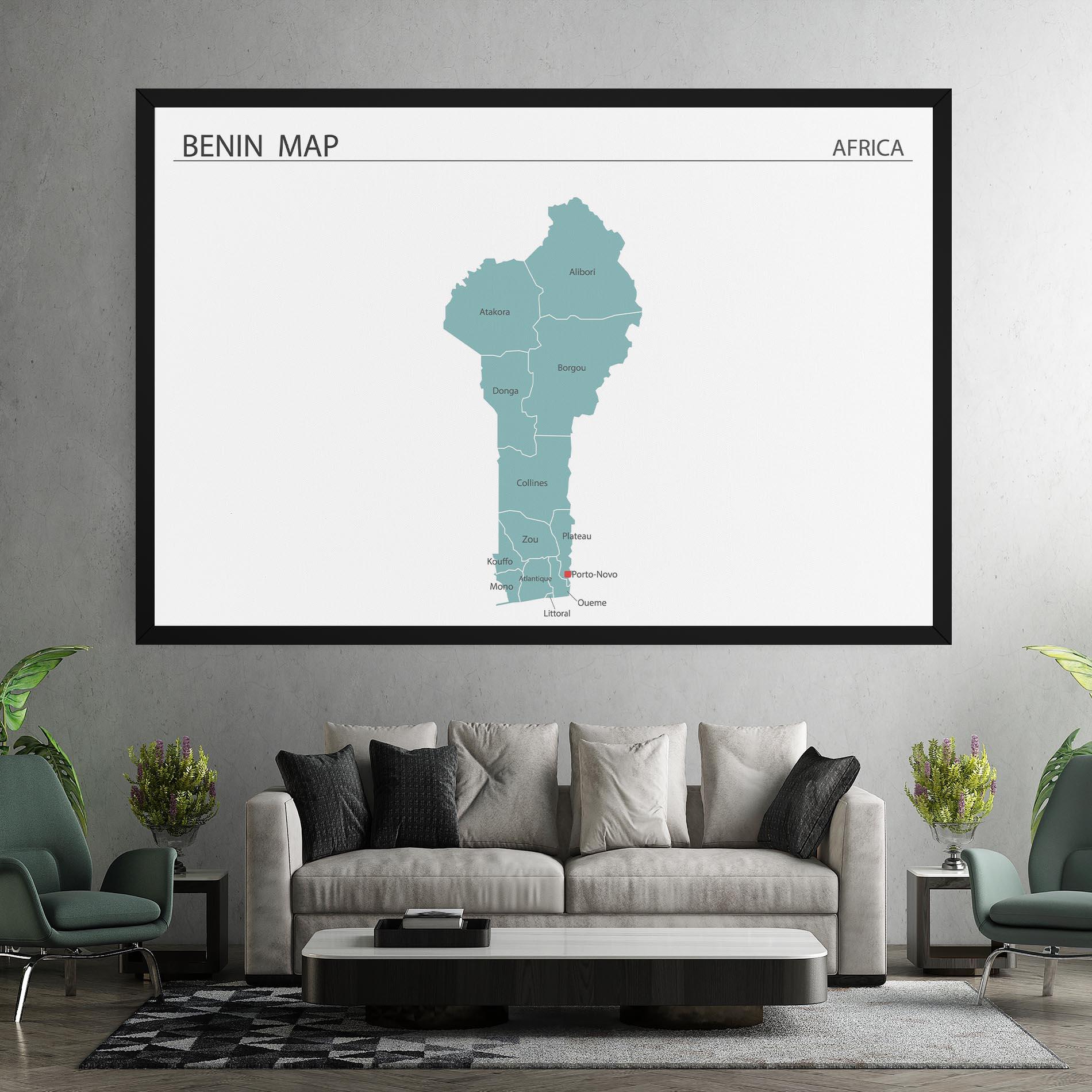 Leinwandbild Benin Map mockup 7