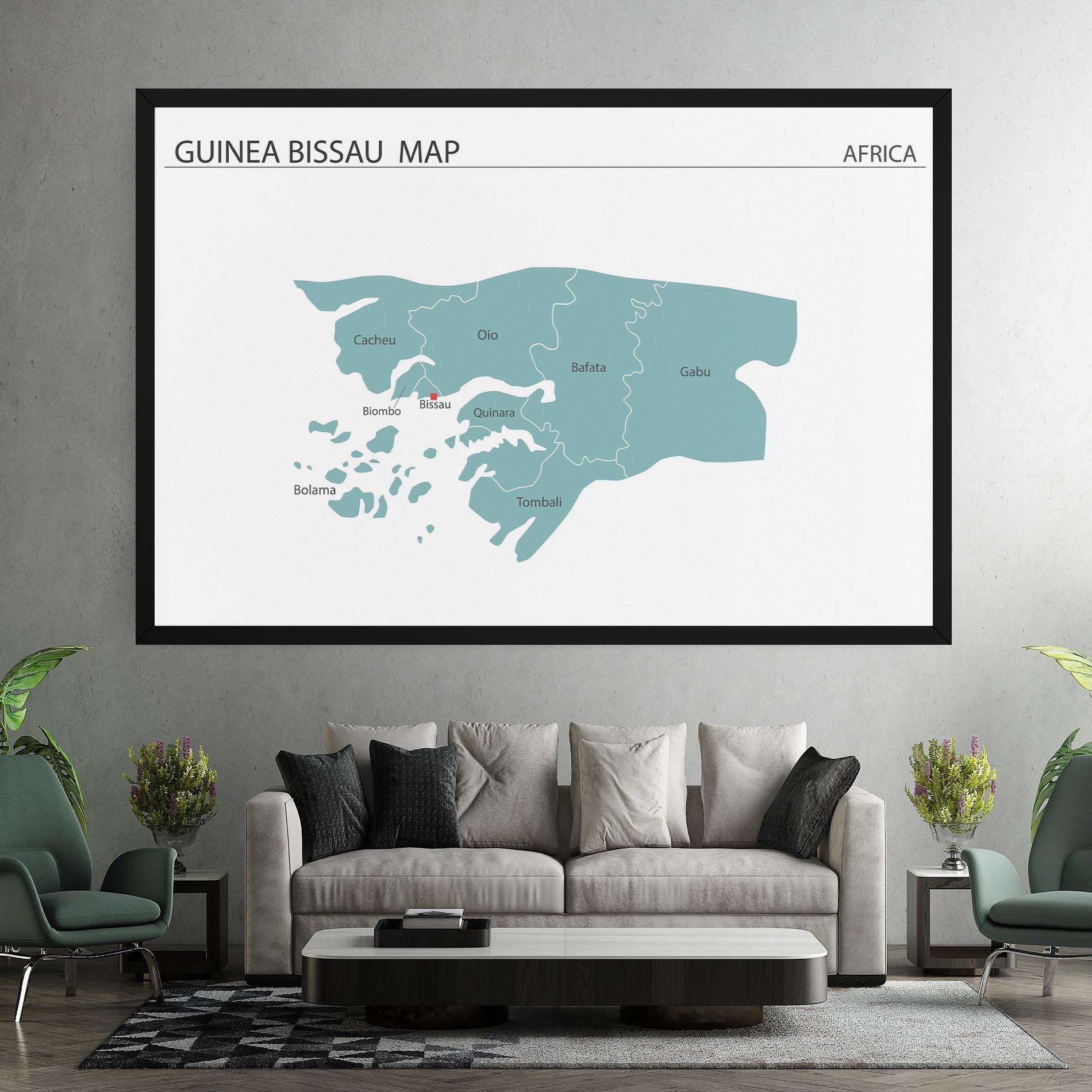 Leinwandbild Guinea Bissau Map mockup 7