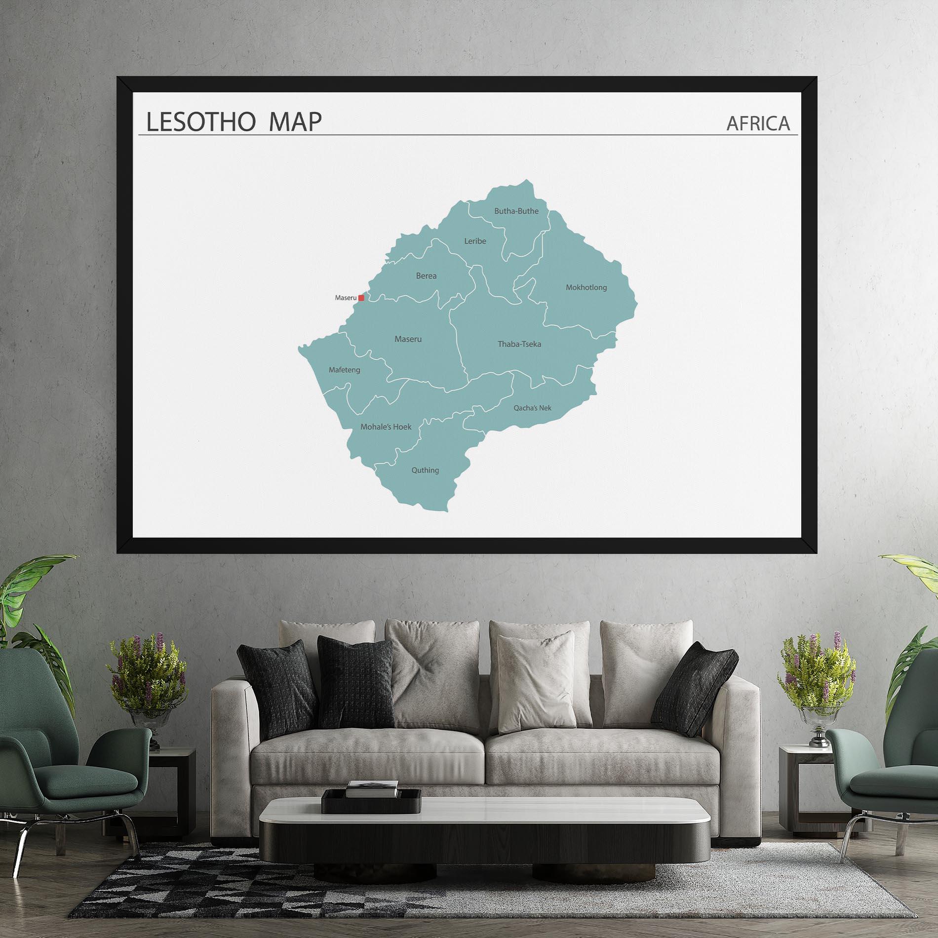 Leinwandbild Lesotho Map mockup 7