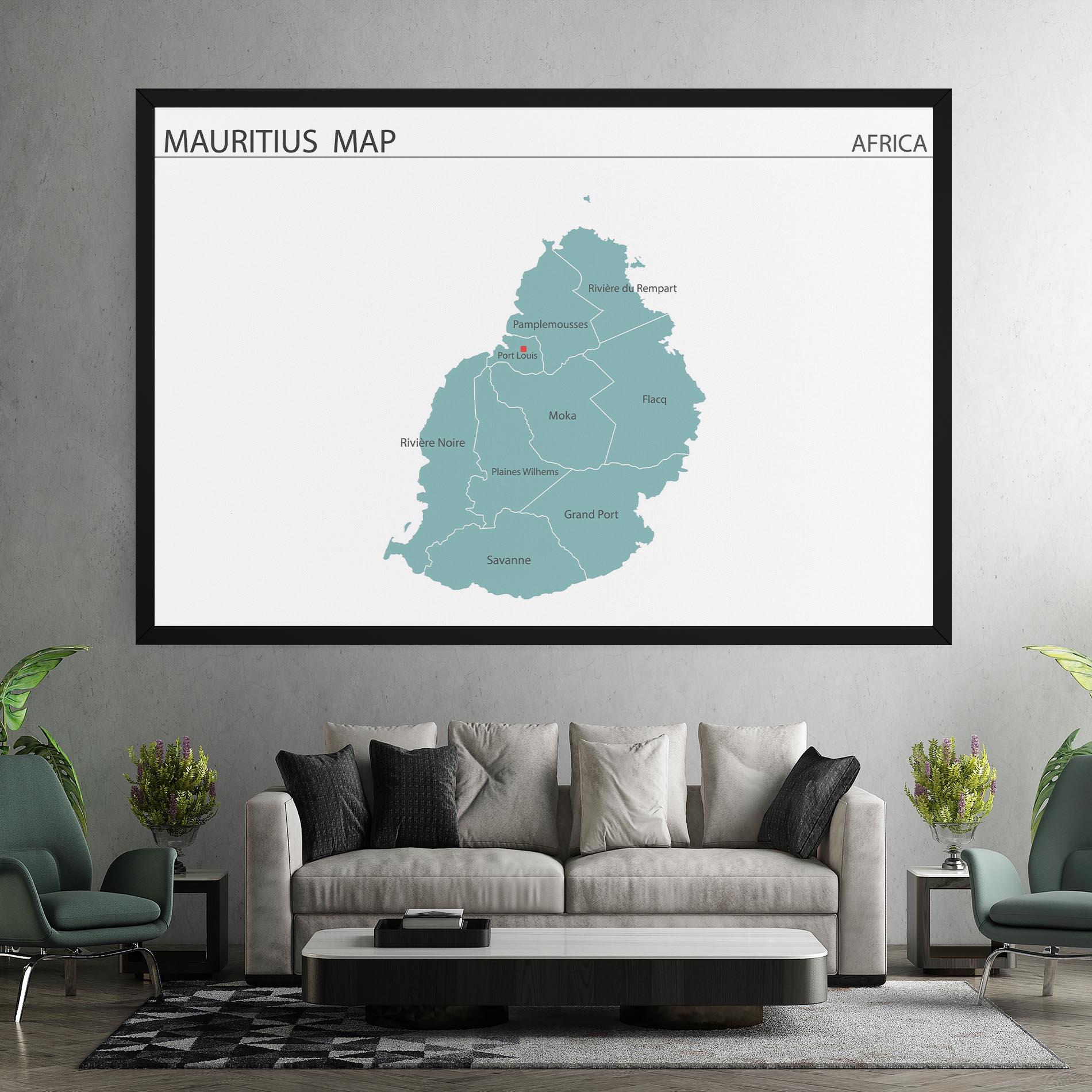 Leinwandbild Mauritius Map mockup 7