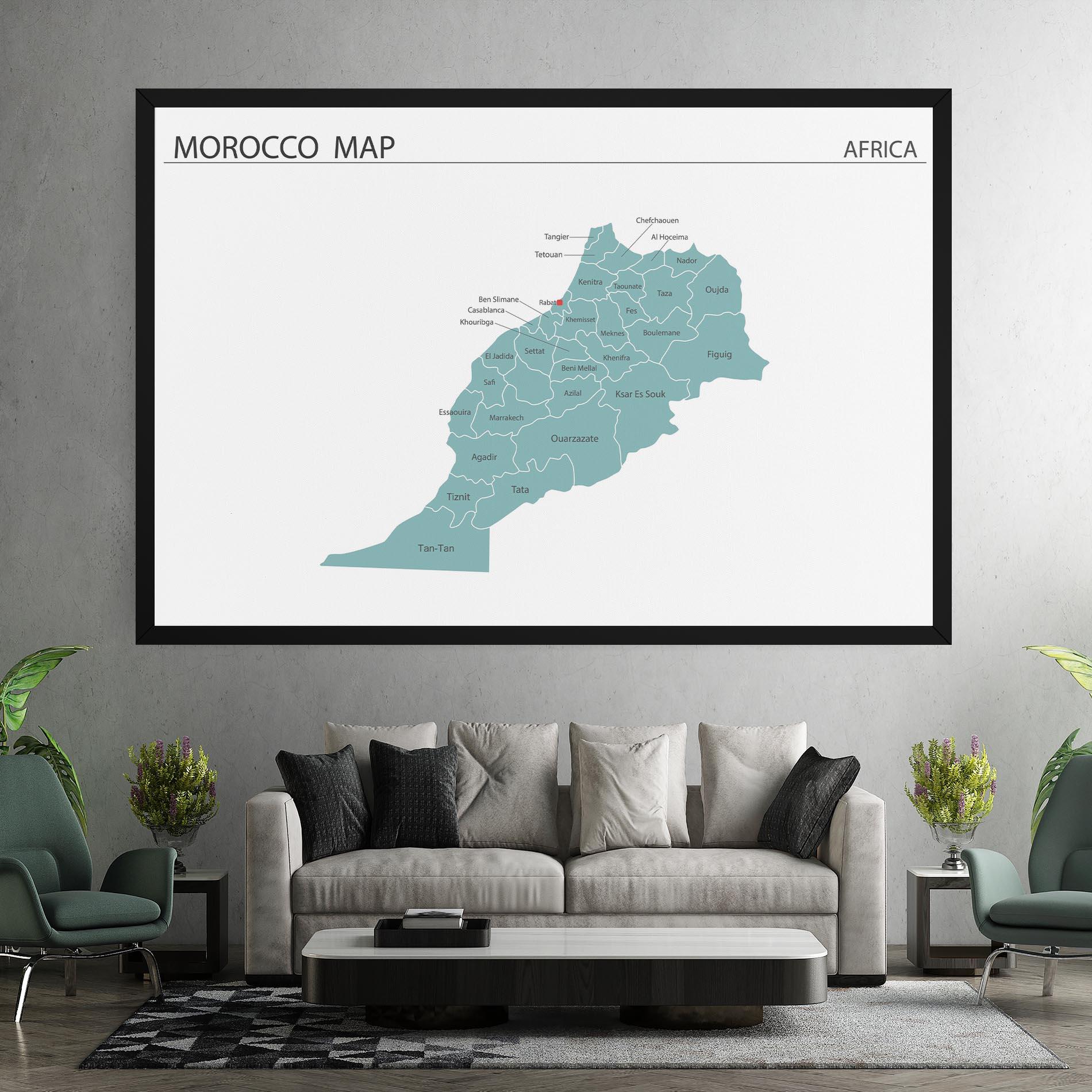 Leinwandbild Morocco Map mockup 7