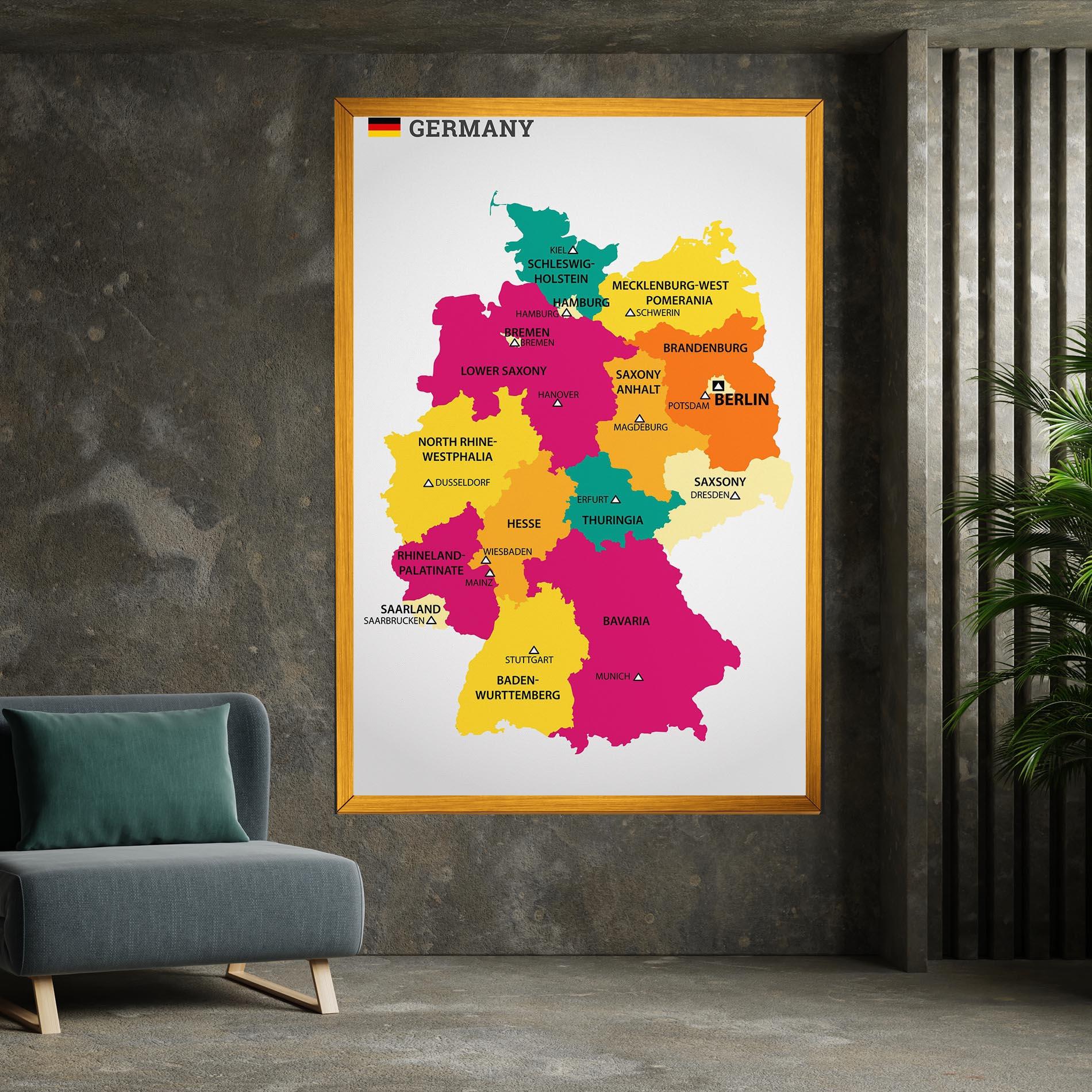 Leinwandbild Germany Color Map mockup 7
