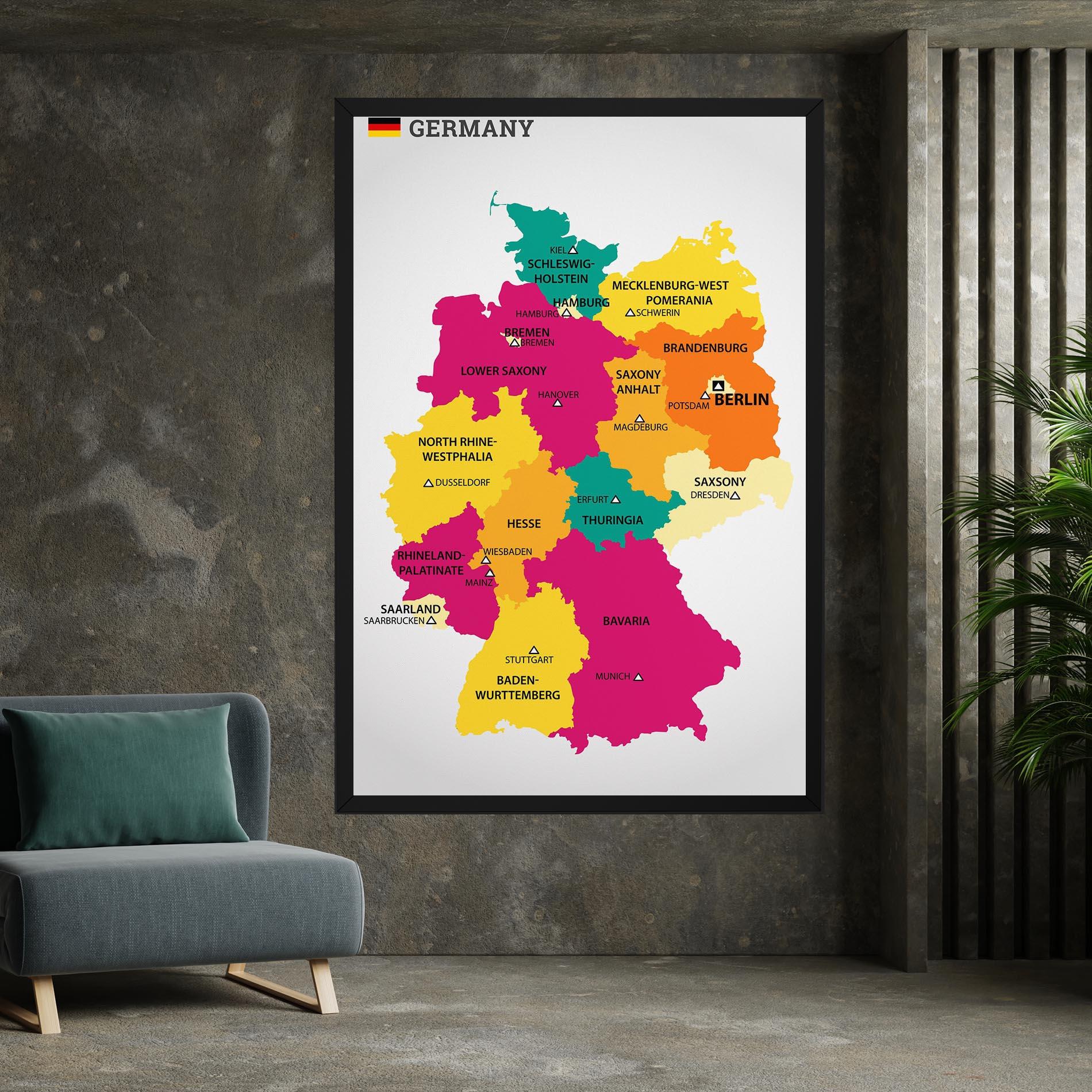 Leinwandbild Germany Color Map mockup 7
