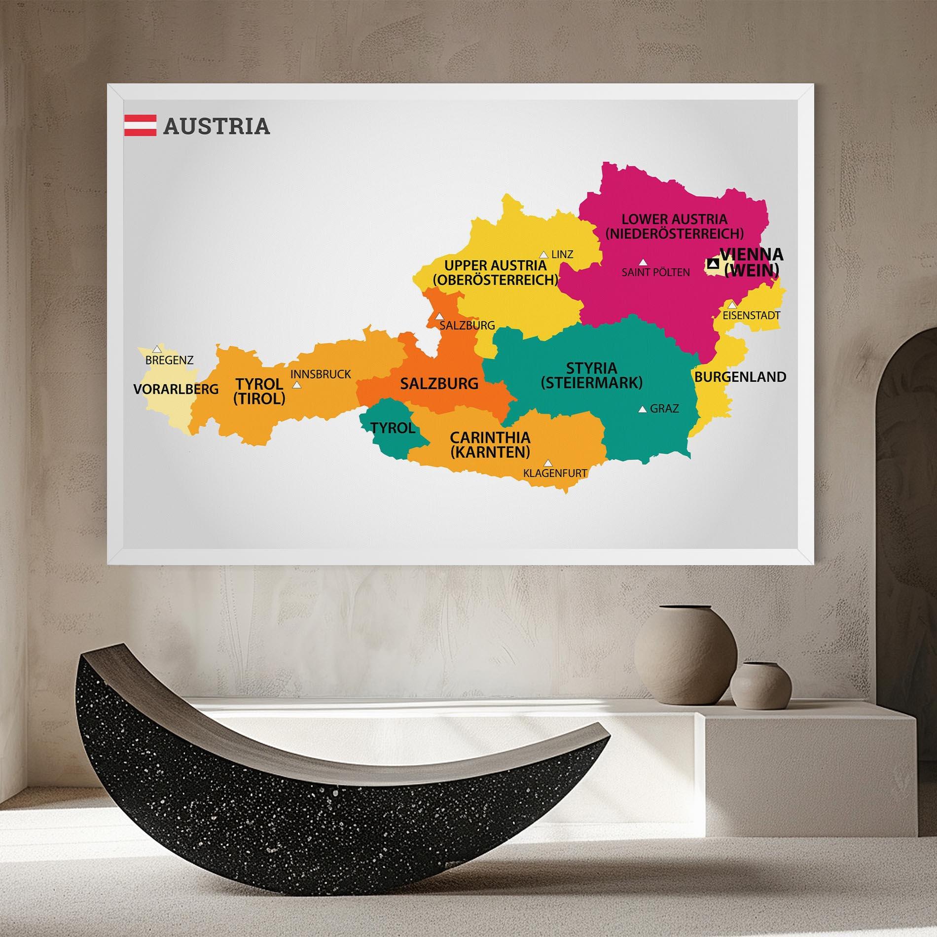 Leinwandbild Austria Color Map mockup 8