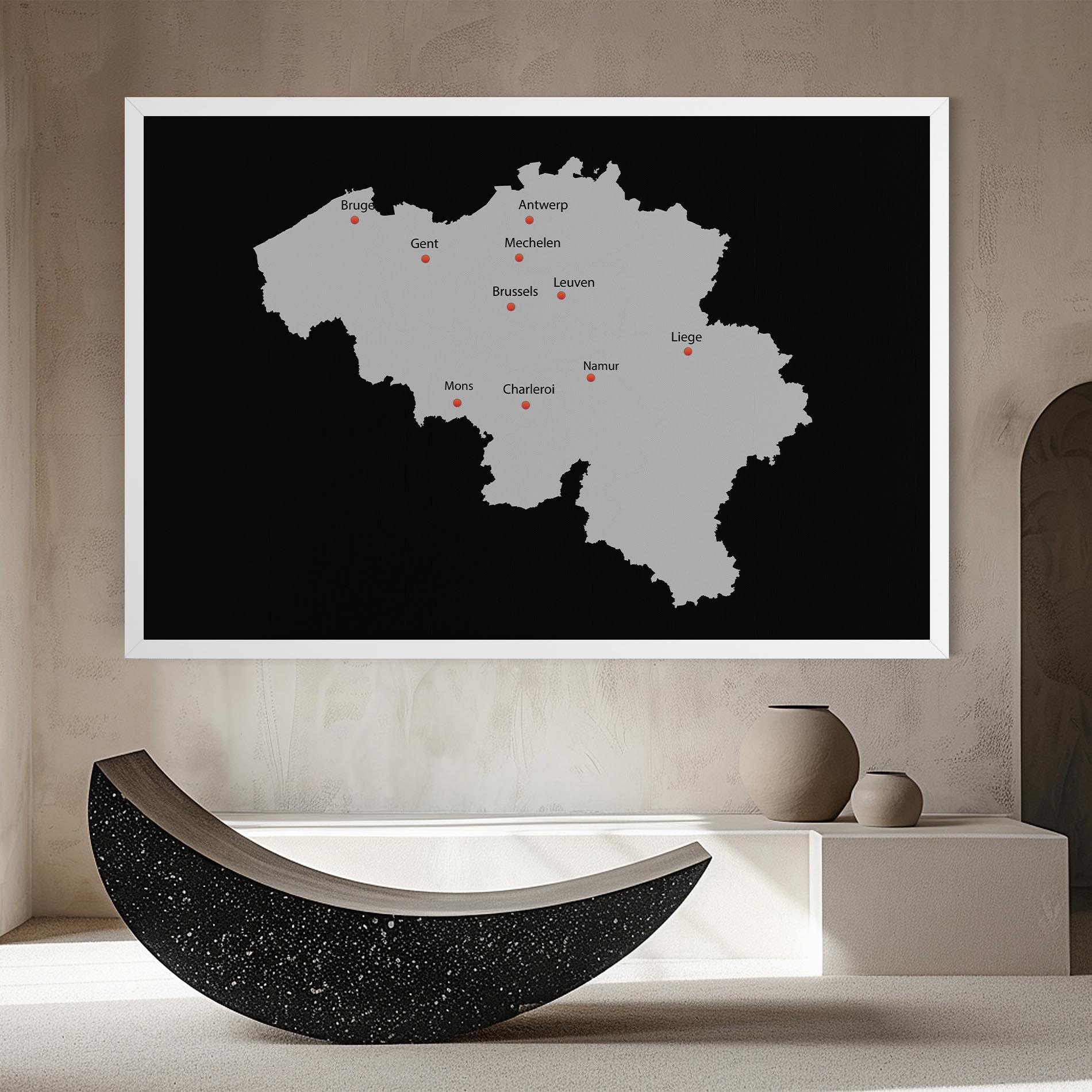 Leinwandbild Belgium Map mockup 8