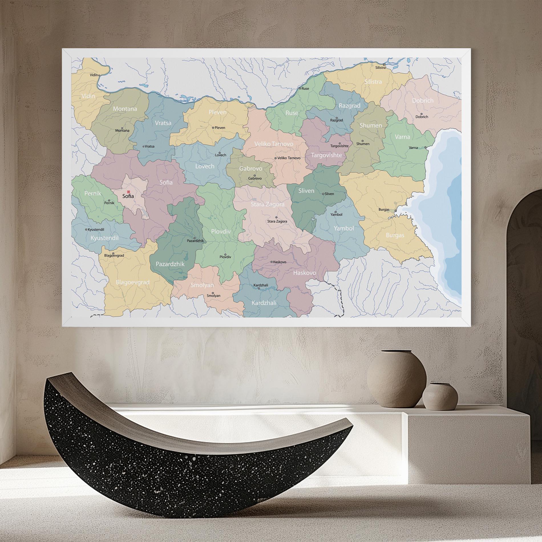 Leinwandbild Bulgaria Map mockup 8
