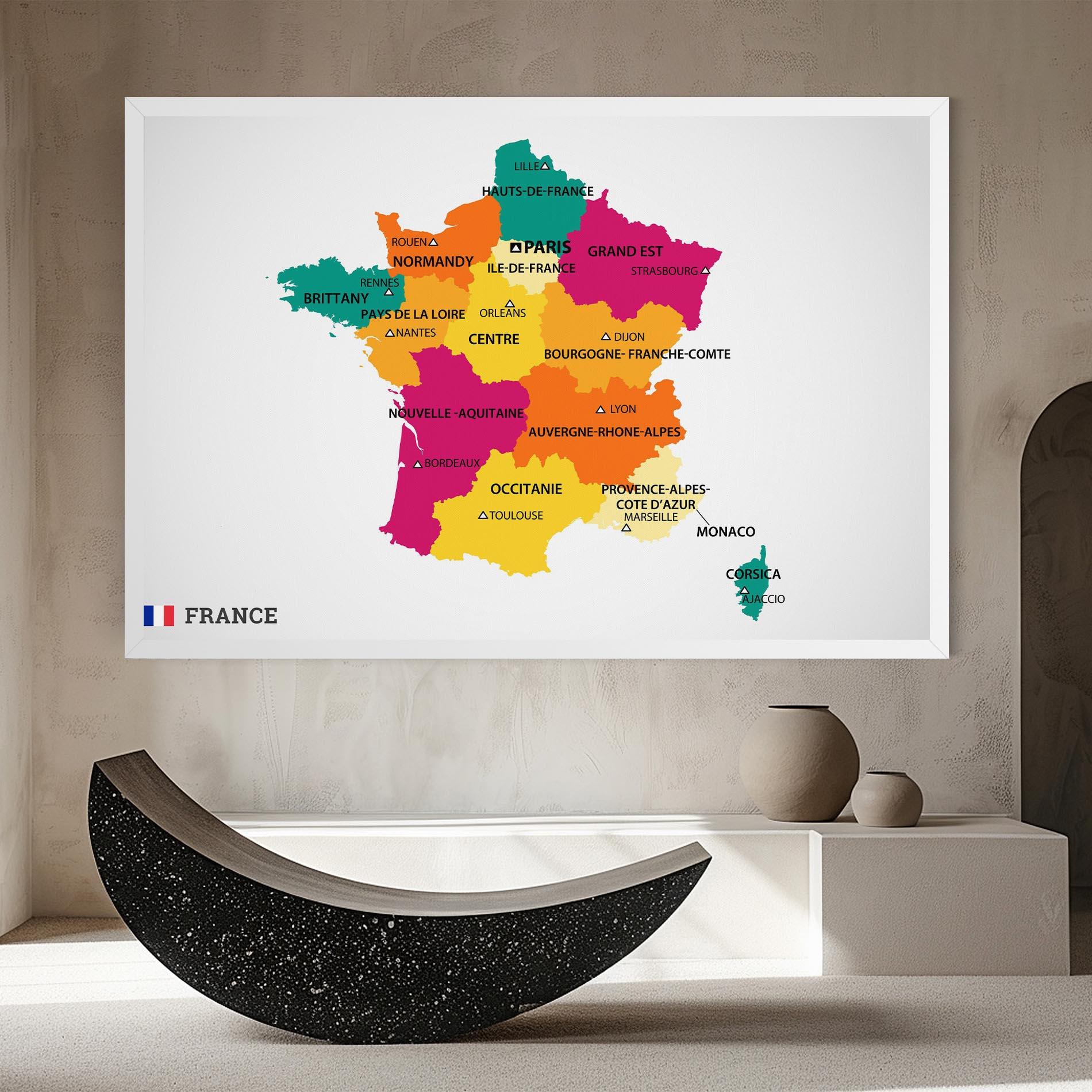 Leinwandbild France Color Map mockup 8