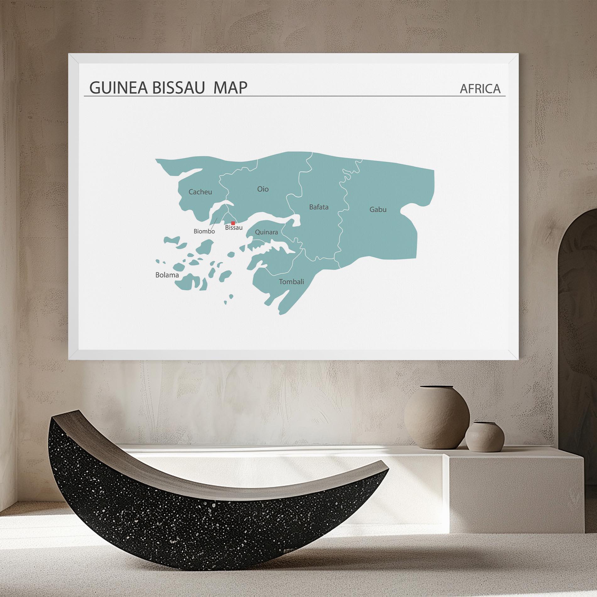 Leinwandbild Guinea Bissau Map mockup 8