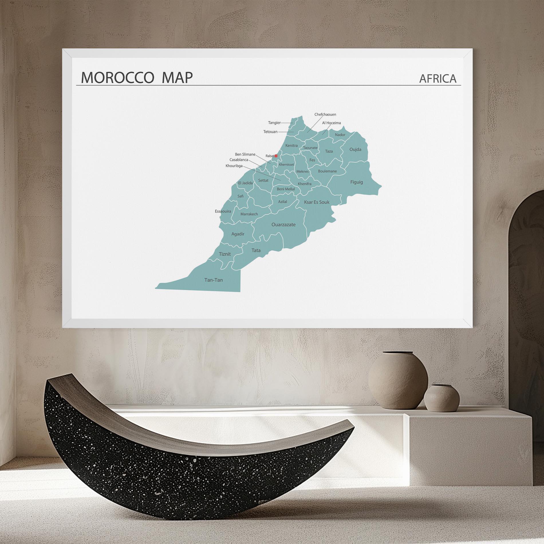 Leinwandbild Morocco Map mockup 8