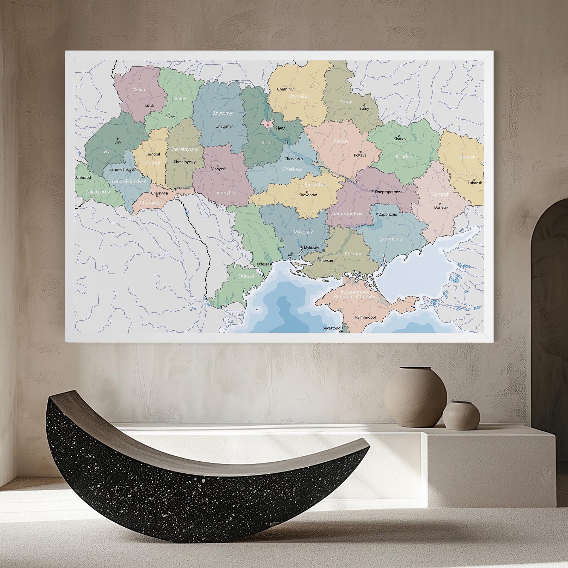 Leinwandbild Ukraine Map mockup 8