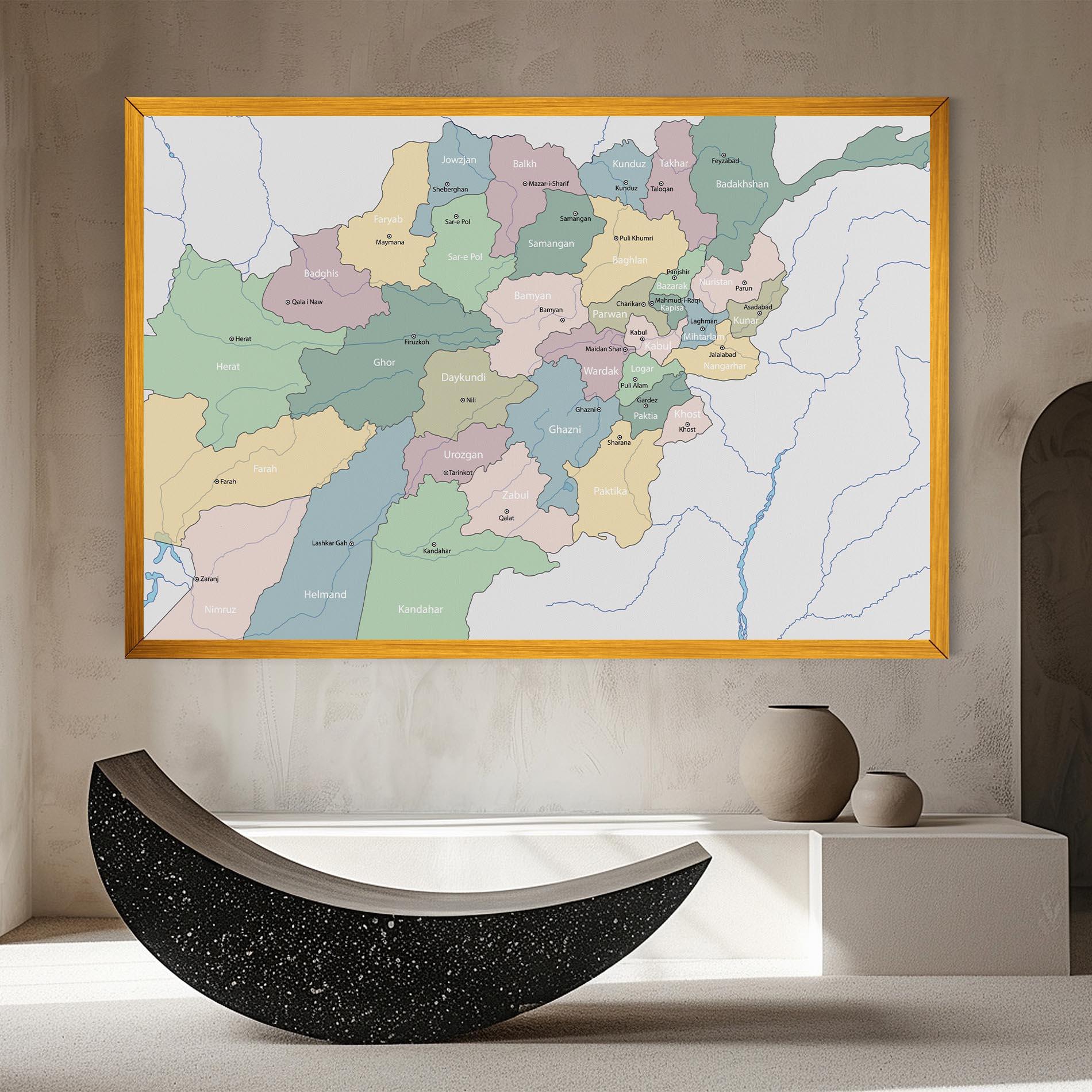 Leinwandbild Afghanistan Map mockup 8