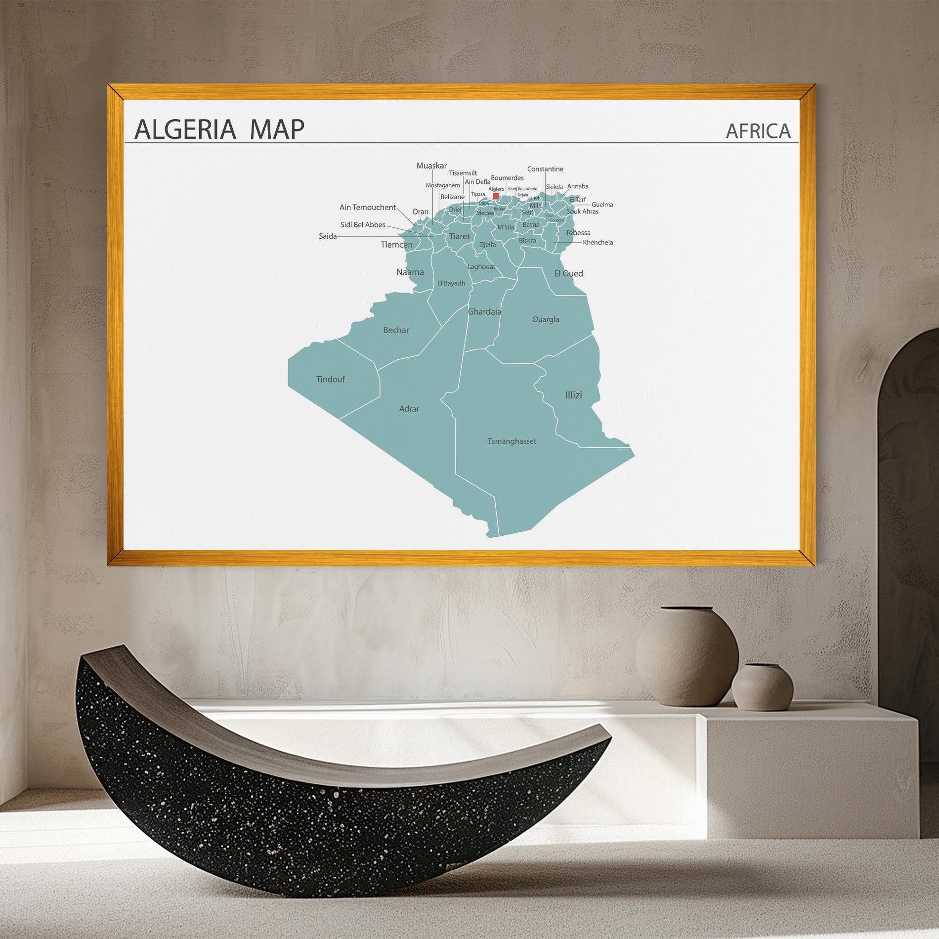 Leinwandbild Algeria Map mockup 8