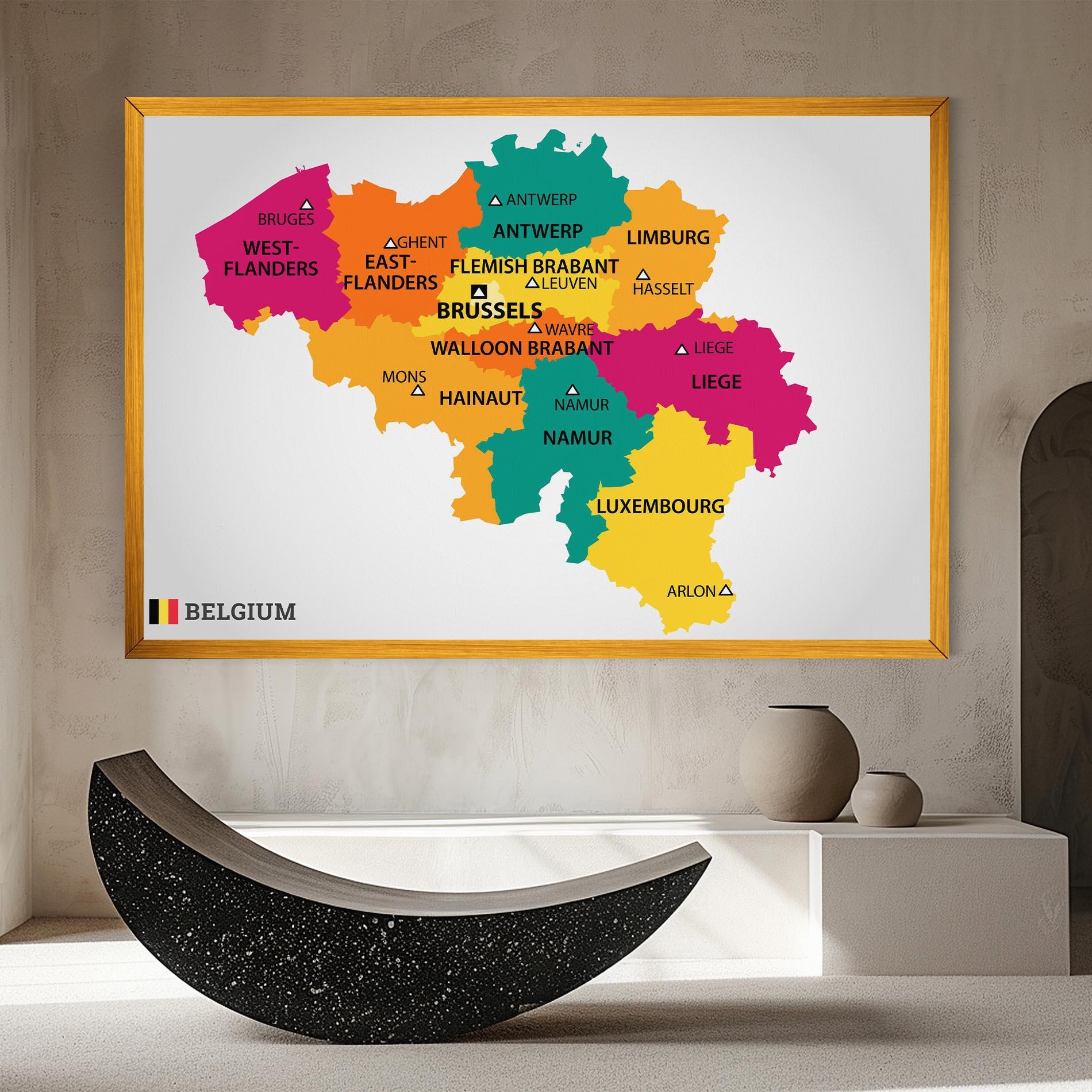 Leinwandbild Belgium Color Map mockup 8