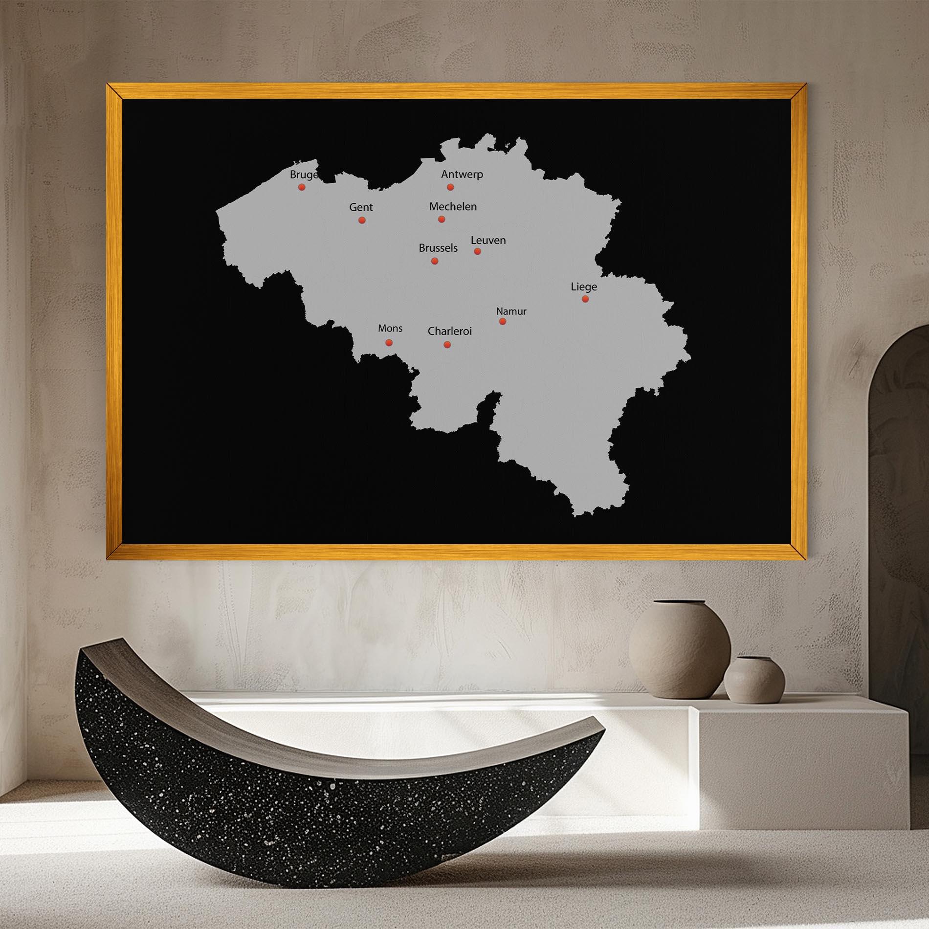 Leinwandbild Belgium Map mockup 8