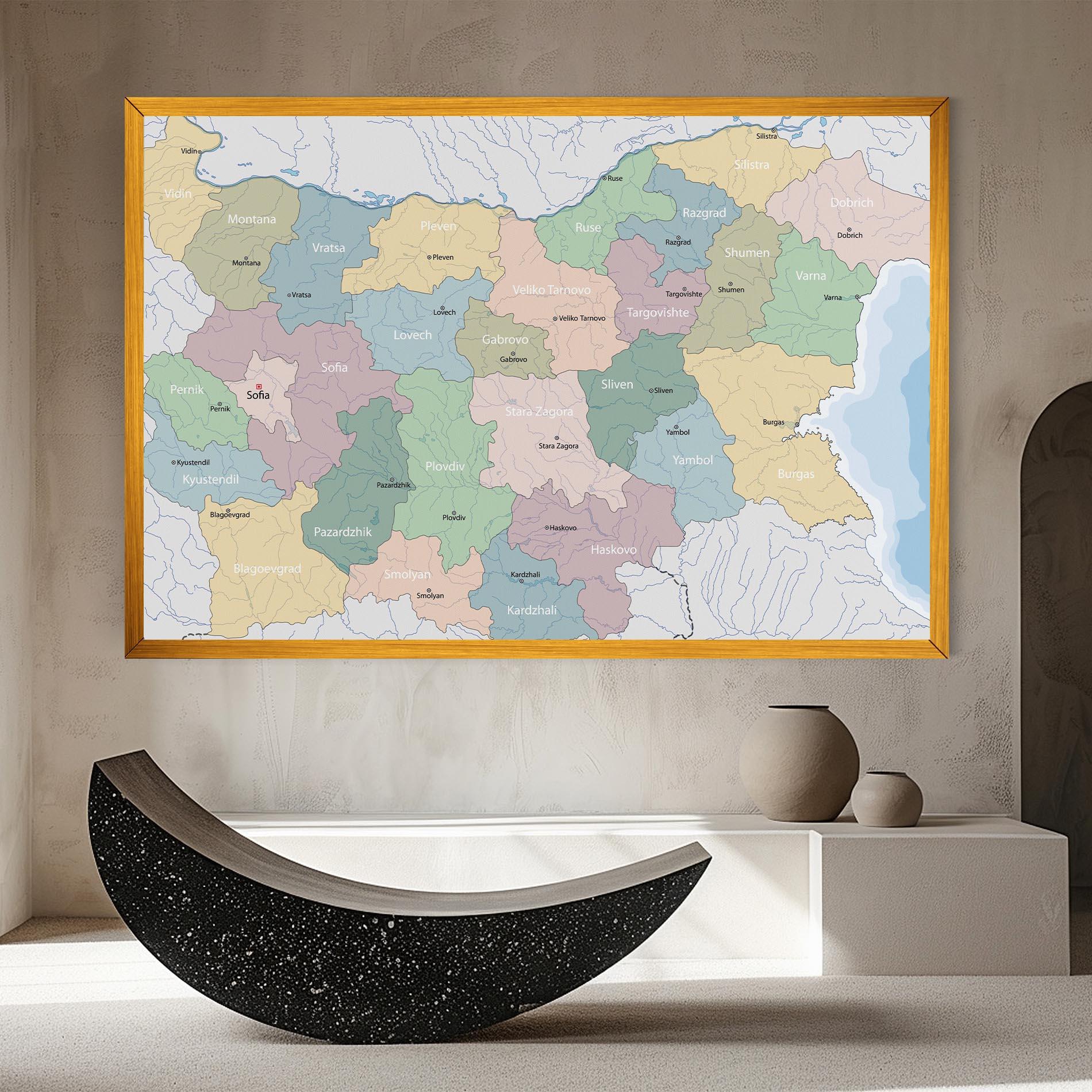 Leinwandbild Bulgaria Map mockup 8