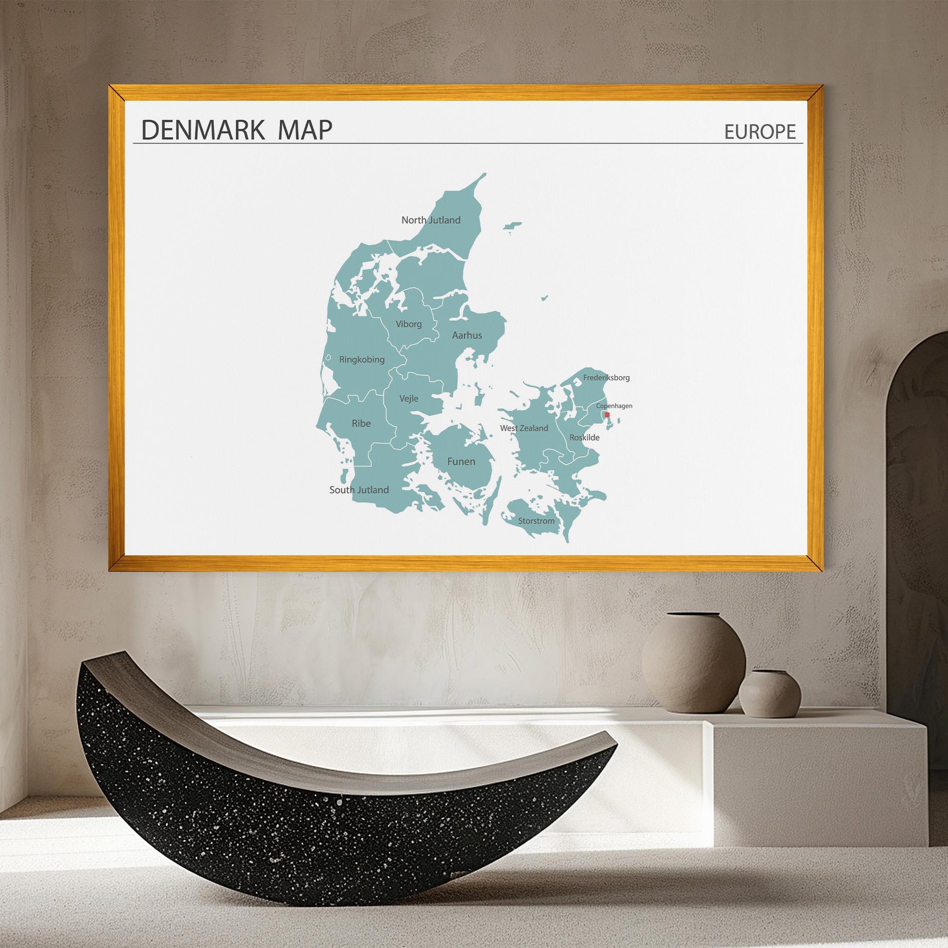 Leinwandbild Denmark Map mockup 8