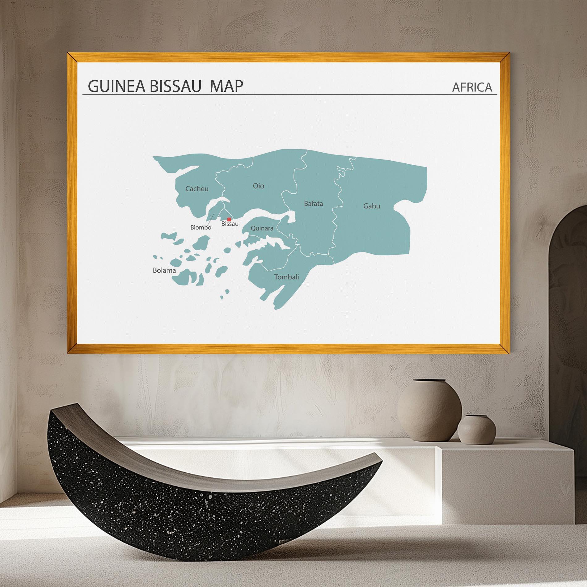 Leinwandbild Guinea Bissau Map mockup 8