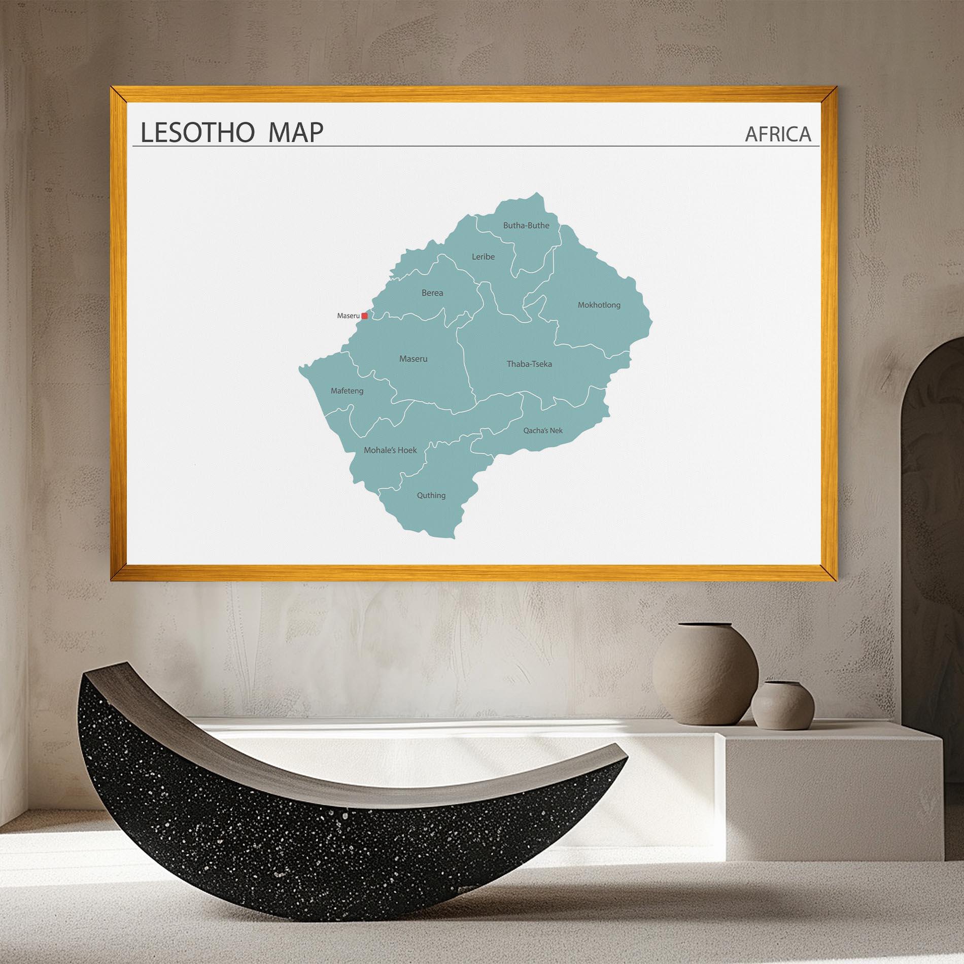 Leinwandbild Lesotho Map mockup 8