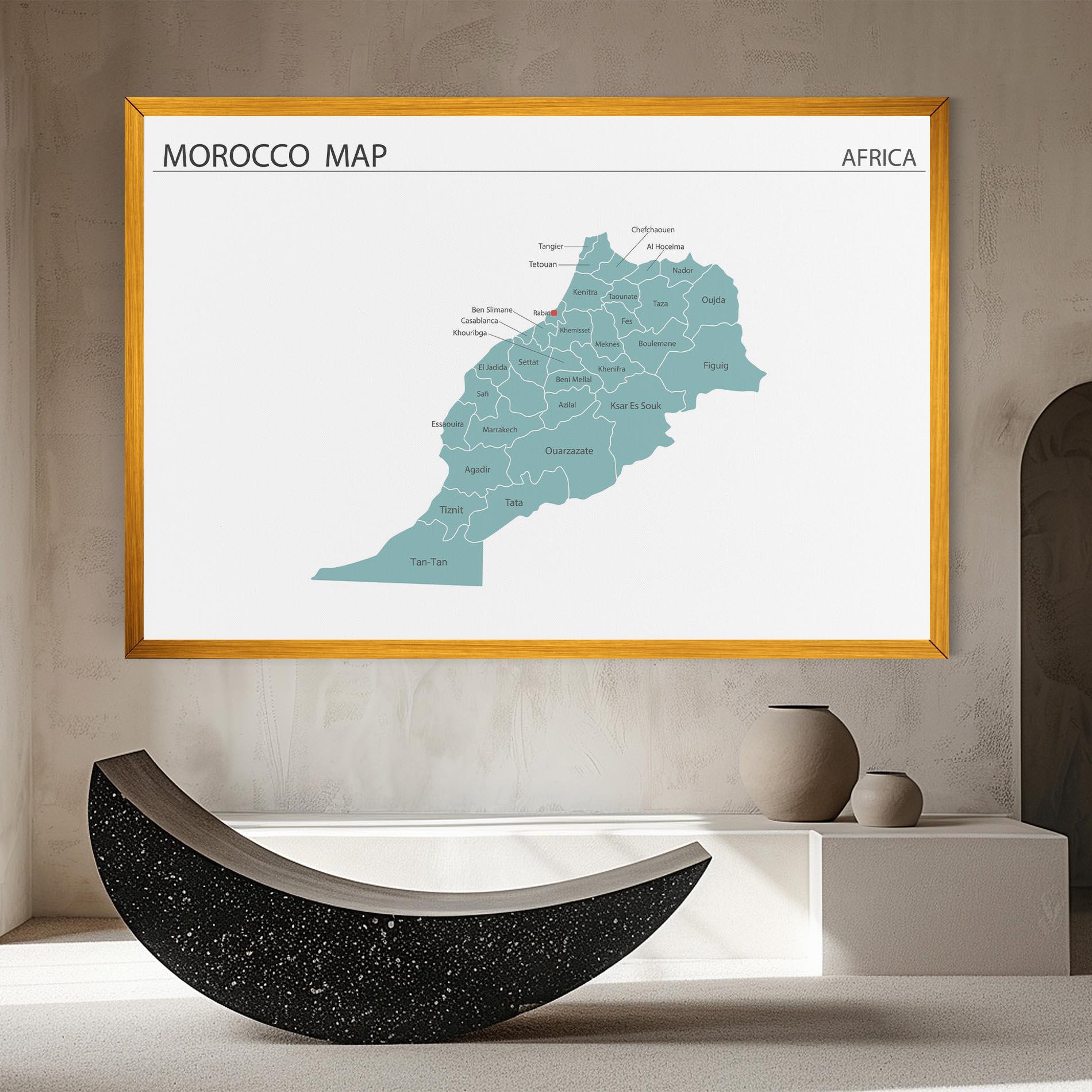 Leinwandbild Morocco Map mockup 8
