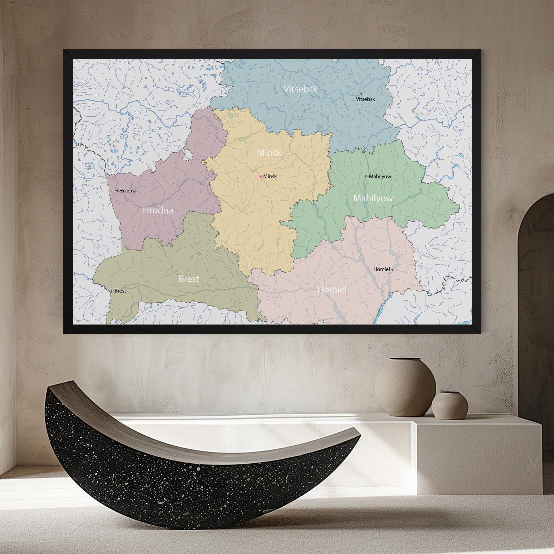 Leinwandbild Belarus Map mockup 8