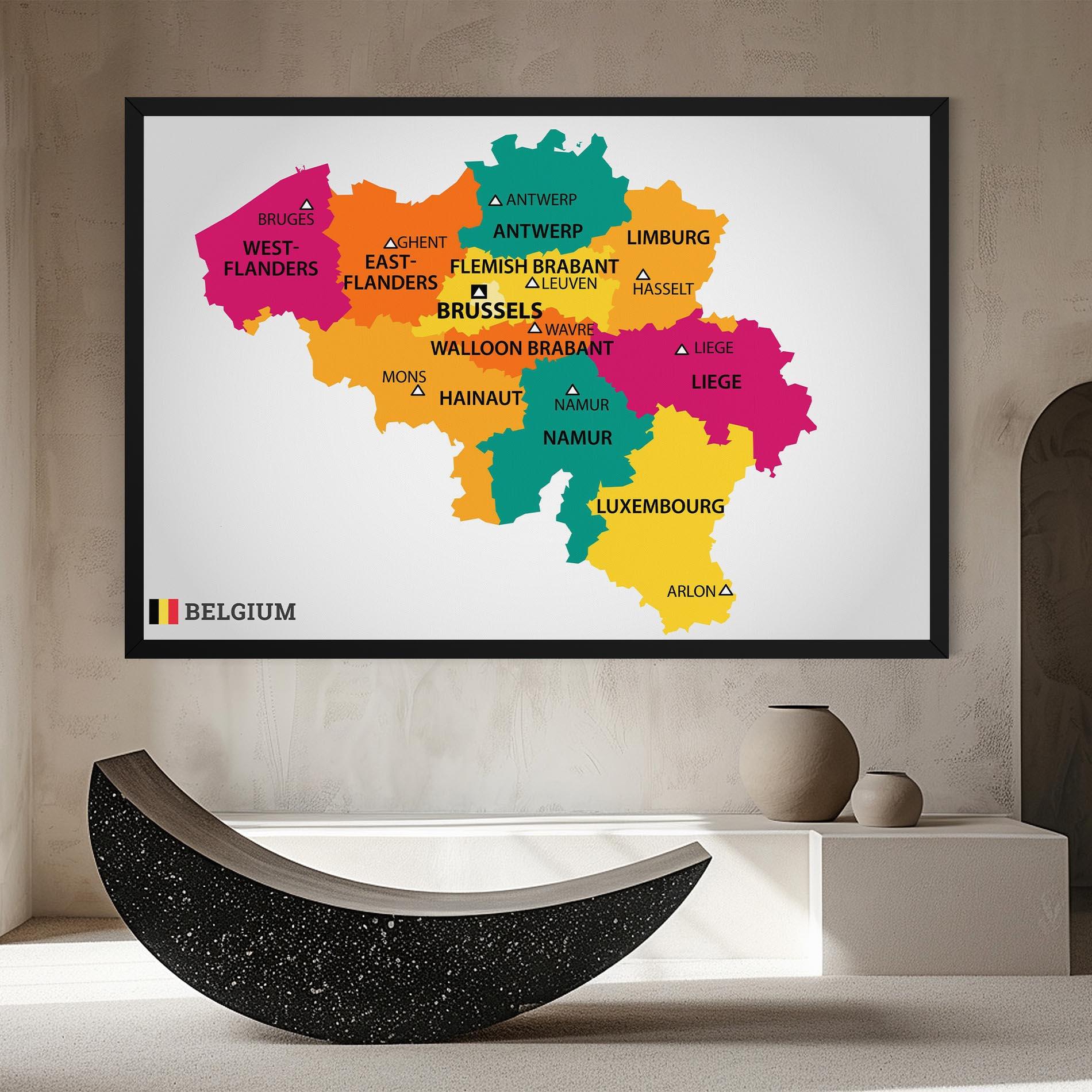 Leinwandbild Belgium Color Map mockup 8
