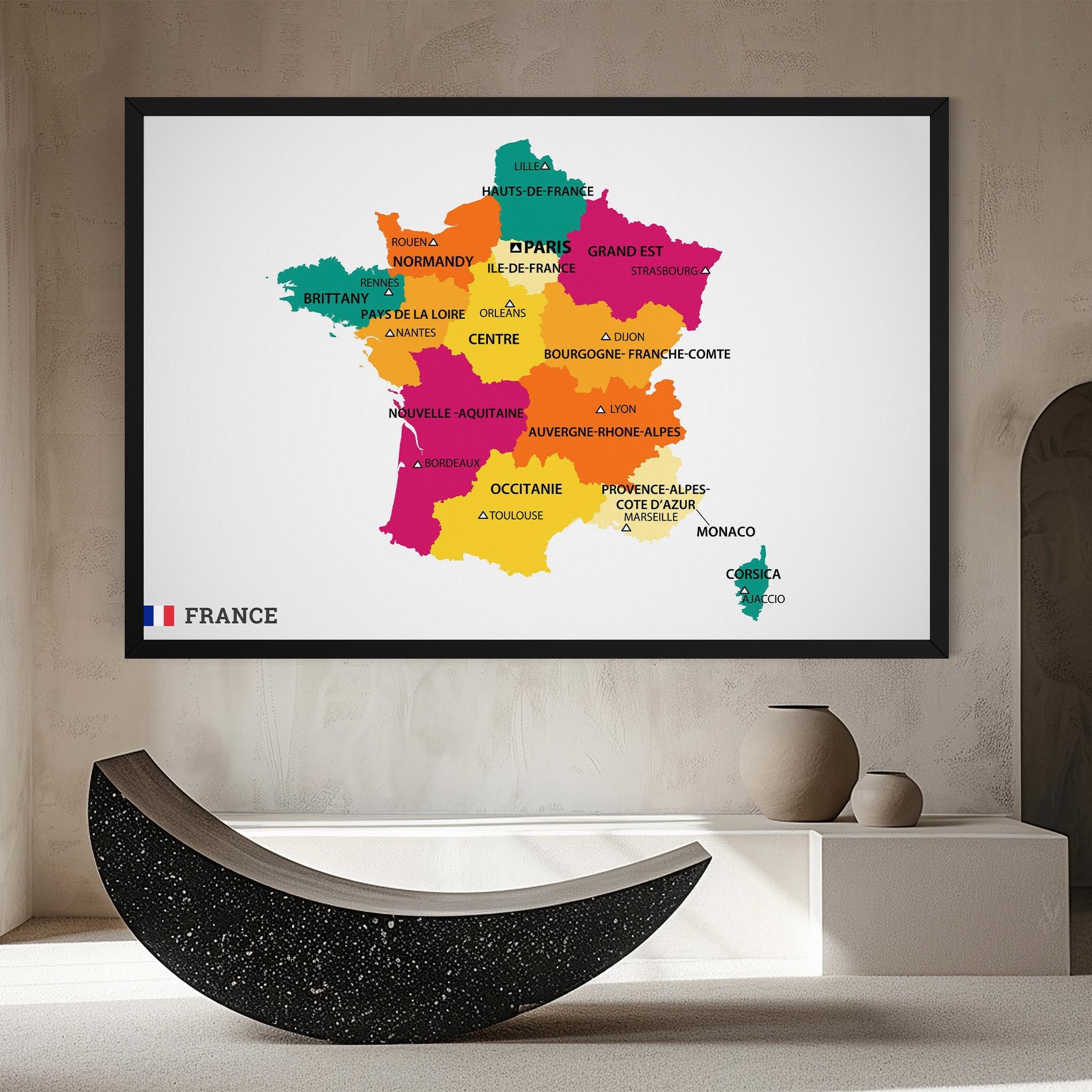 Leinwandbild France Color Map mockup 8