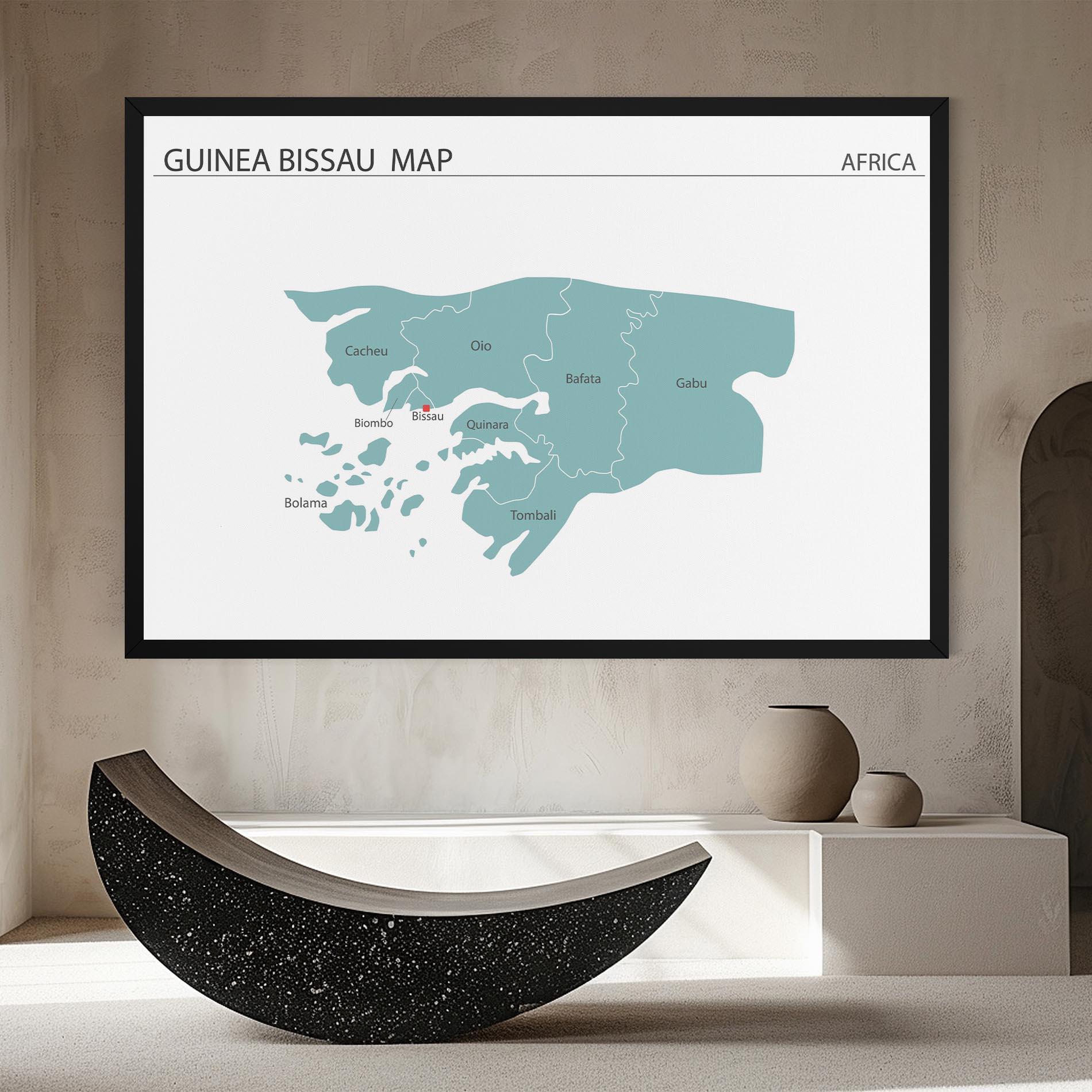 Leinwandbild Guinea Bissau Map mockup 8