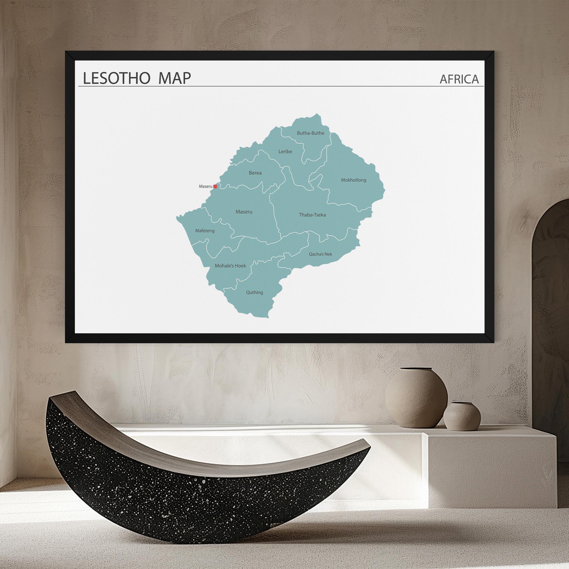 Leinwandbild Lesotho Map mockup 8