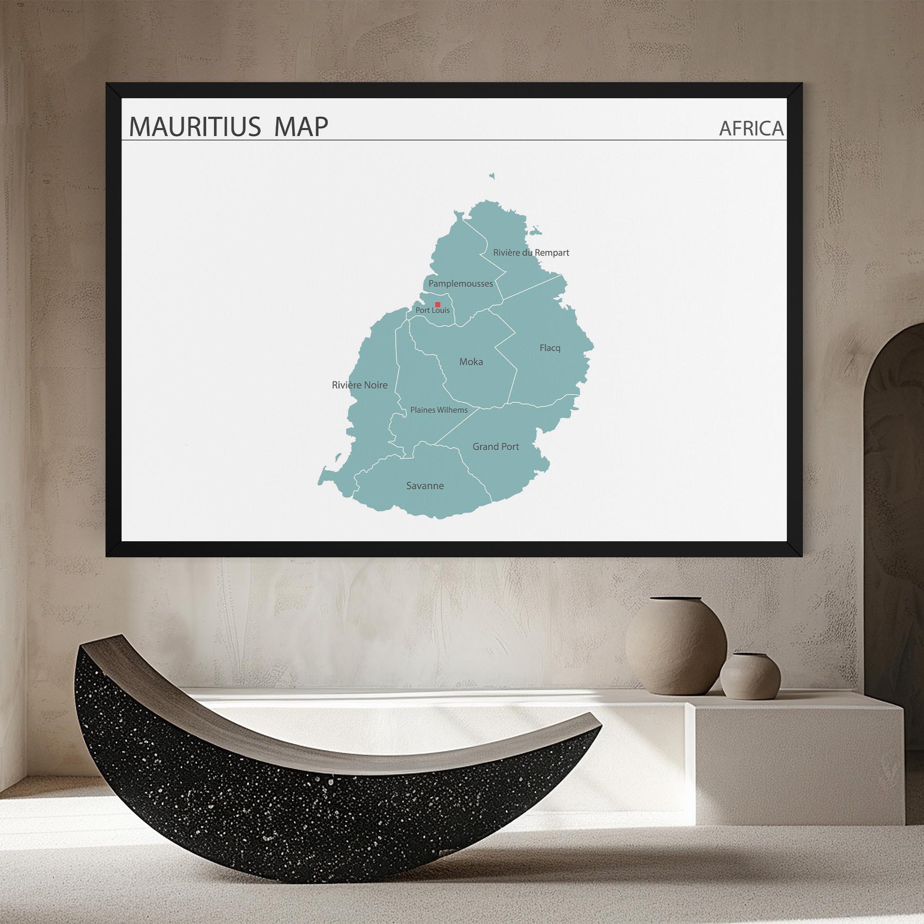 Leinwandbild Mauritius Map mockup 8