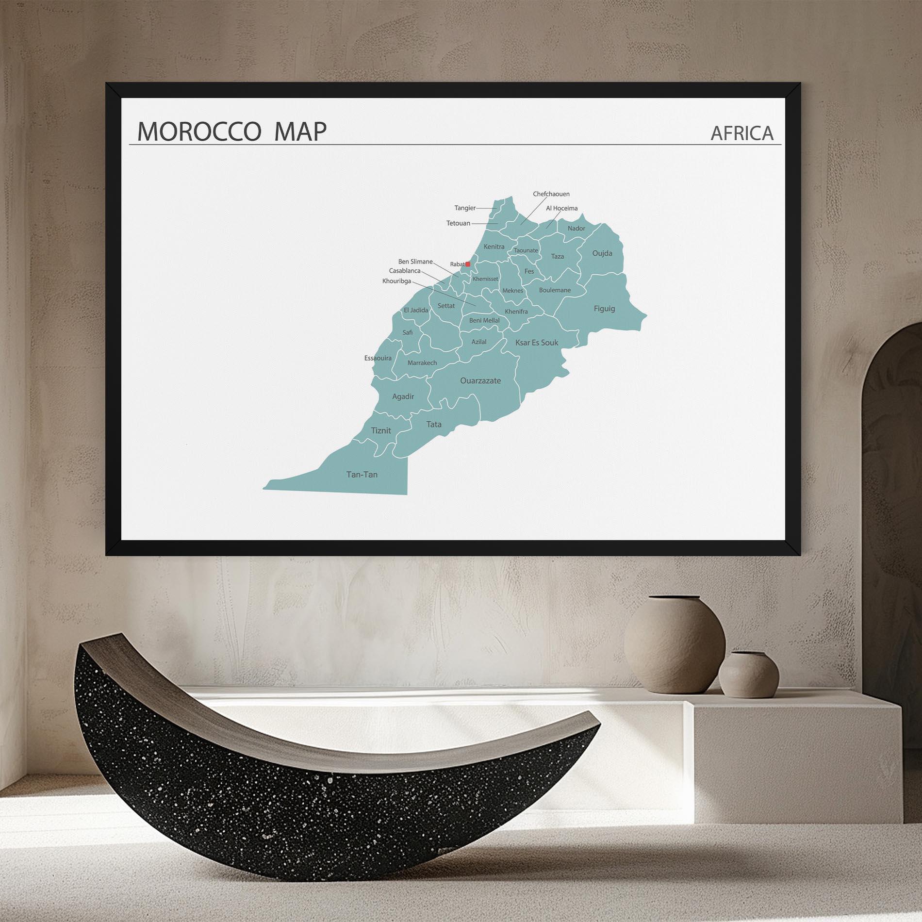 Leinwandbild Morocco Map mockup 8