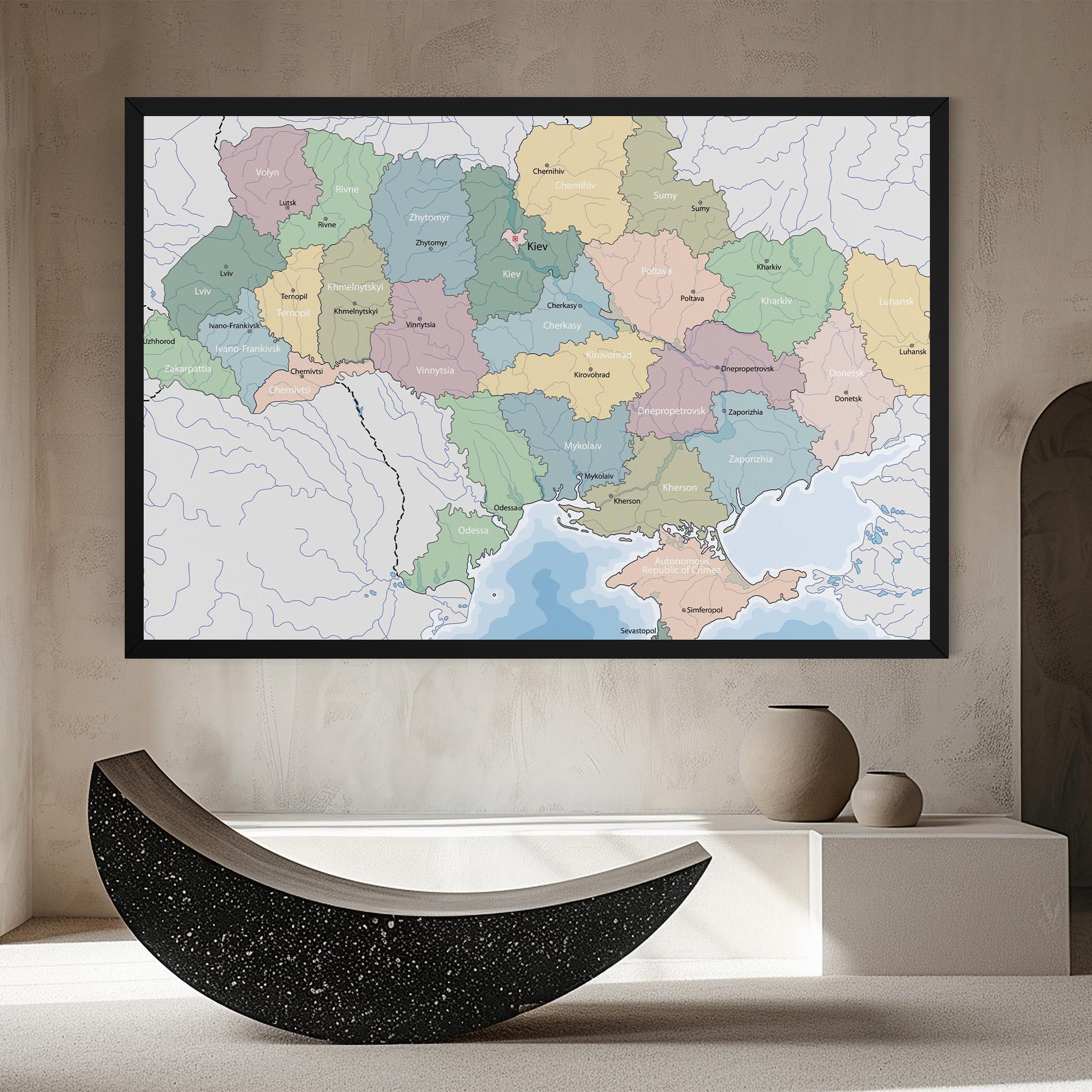 Leinwandbild Ukraine Map mockup 8