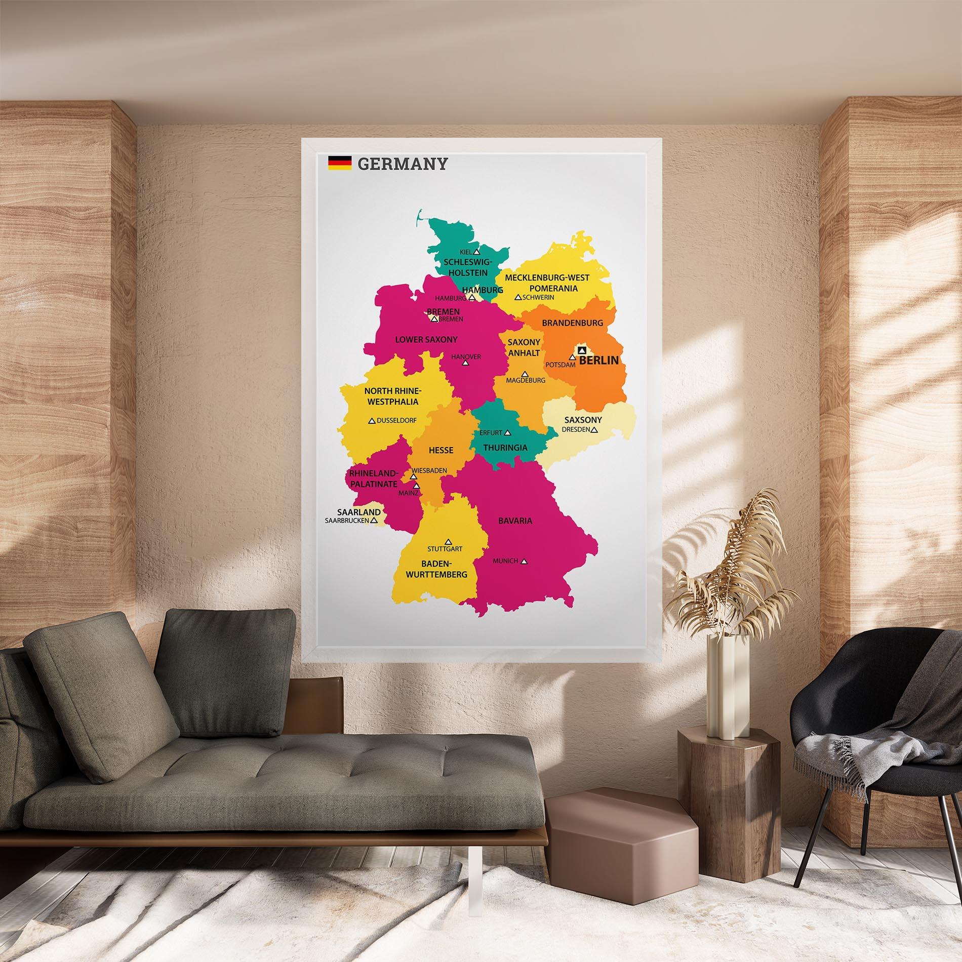 Leinwandbild Germany Color Map mockup 8