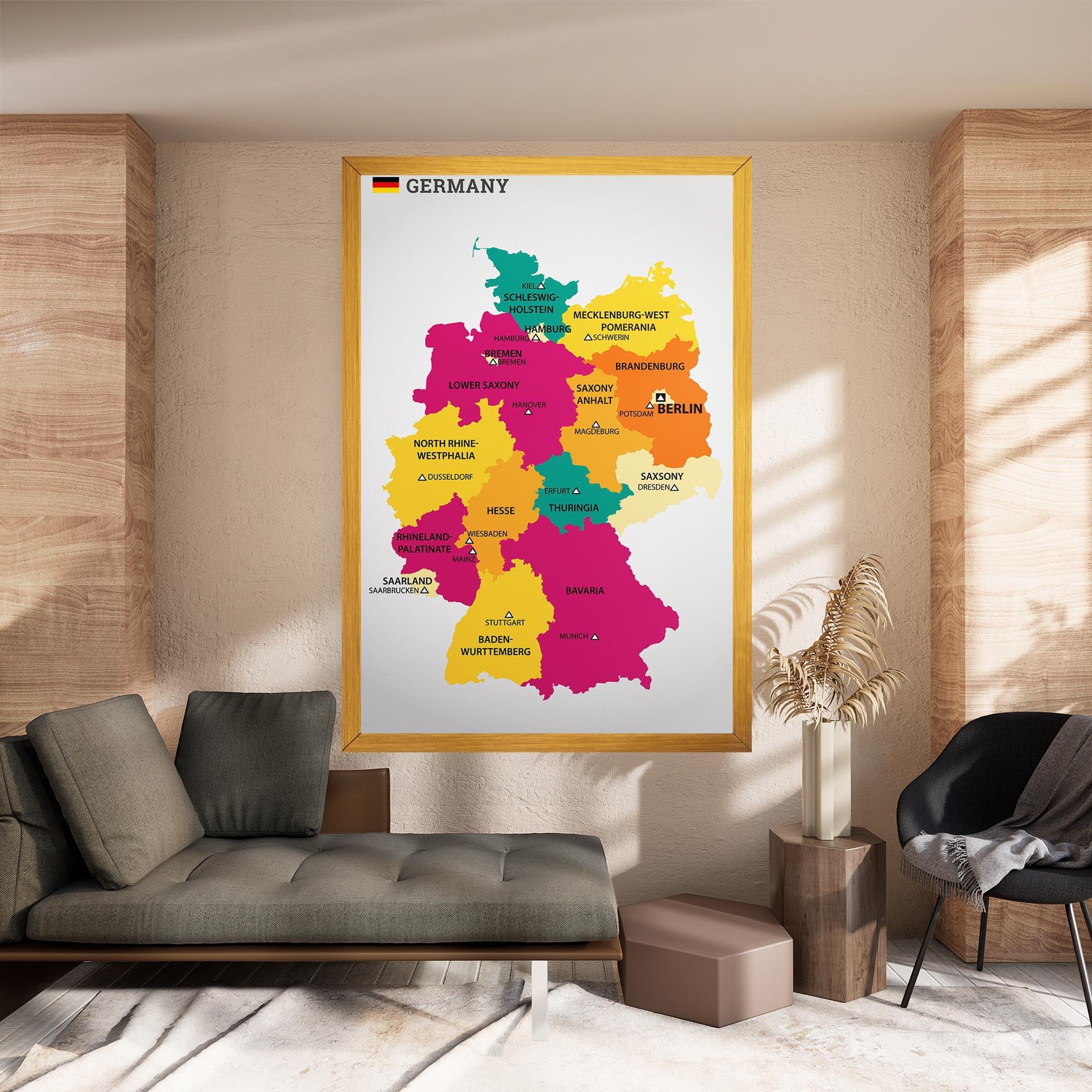 Leinwandbild Germany Color Map mockup 8