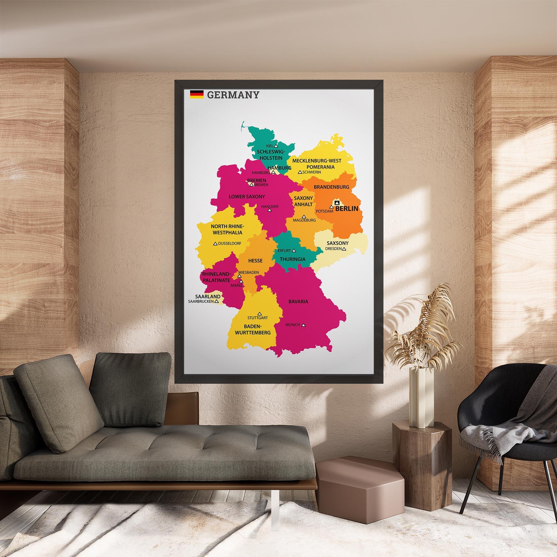 Leinwandbild Germany Color Map mockup 8