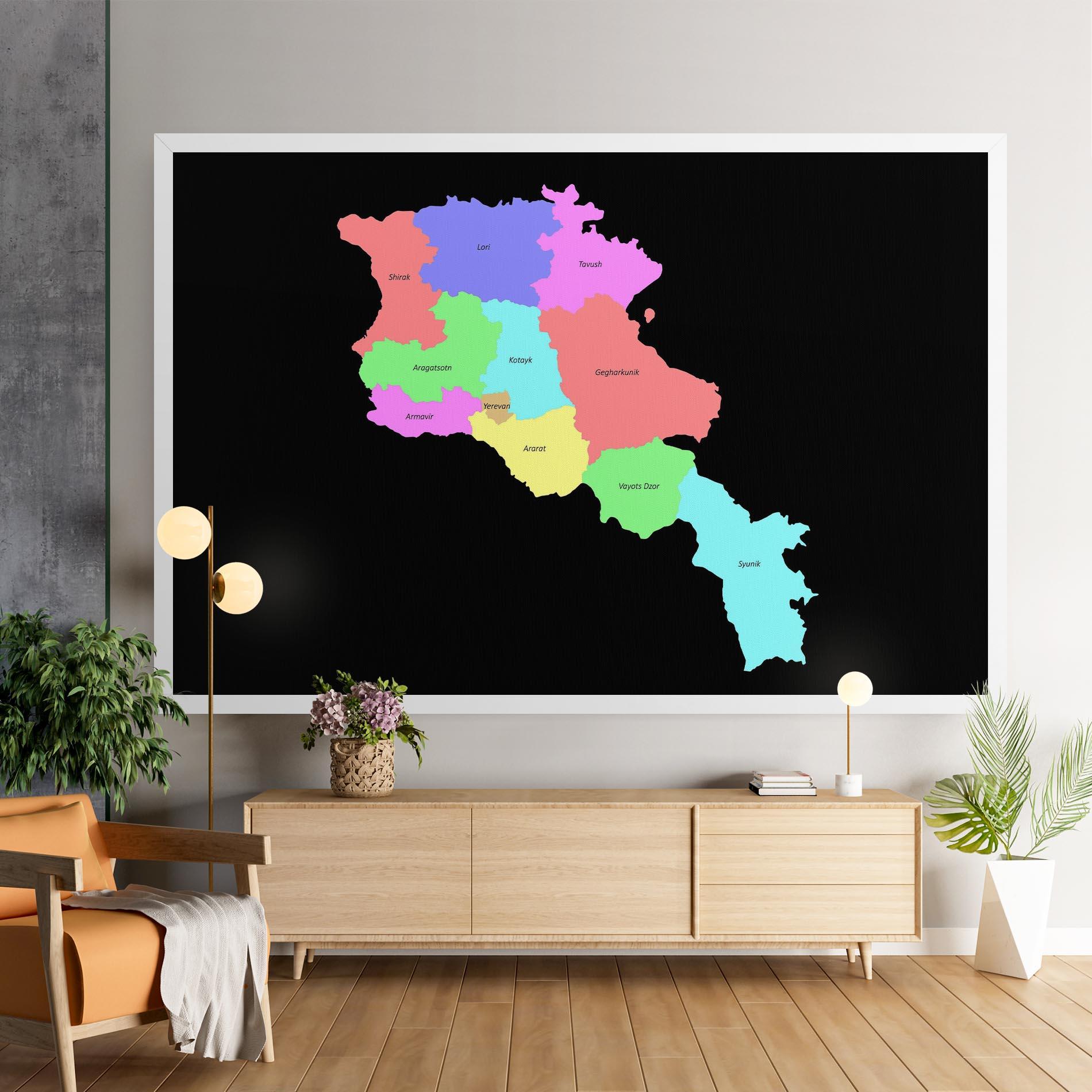 Leinwandbild Armenia Map mockup 9