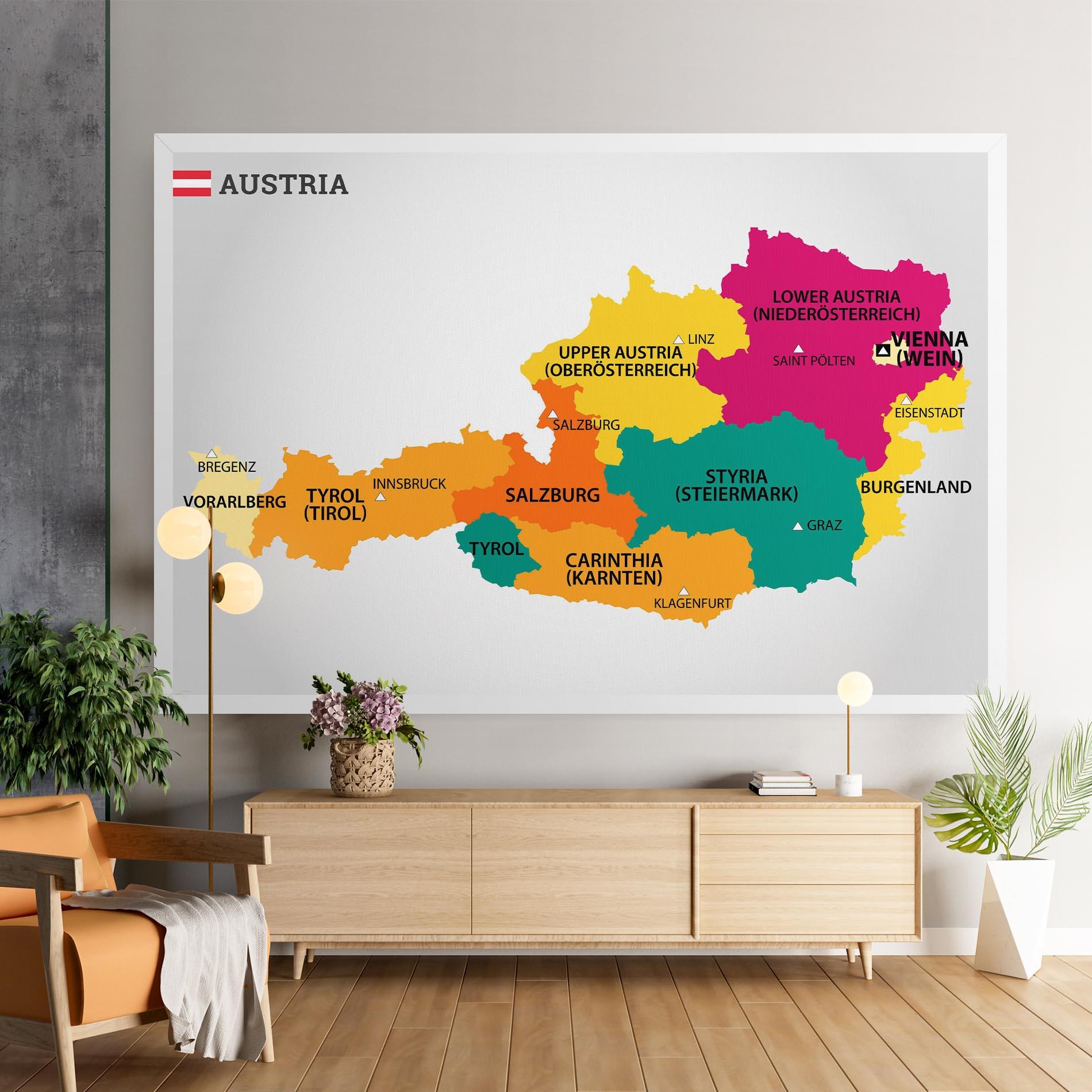 Leinwandbild Austria Color Map mockup 9