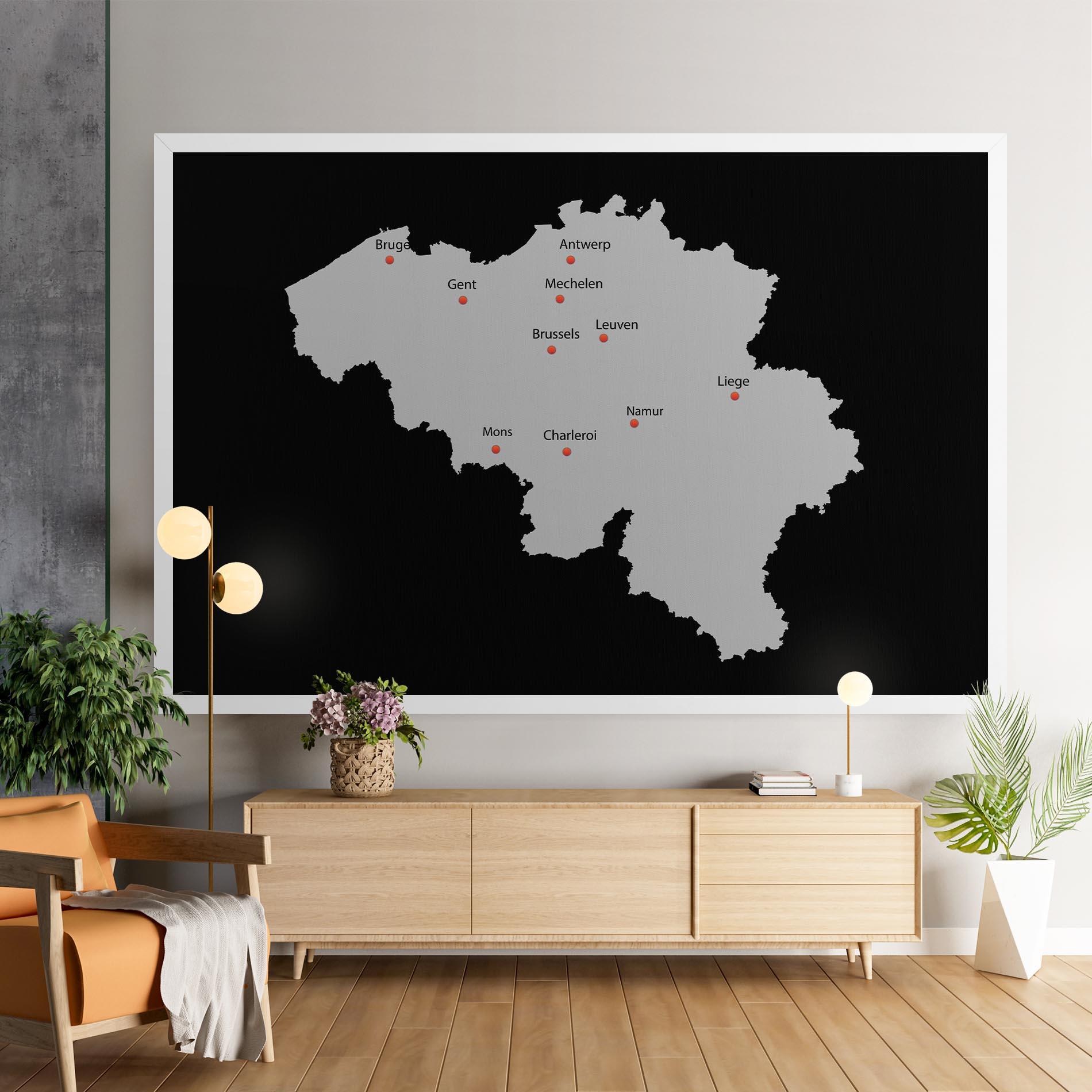 Leinwandbild Belgium Map mockup 9