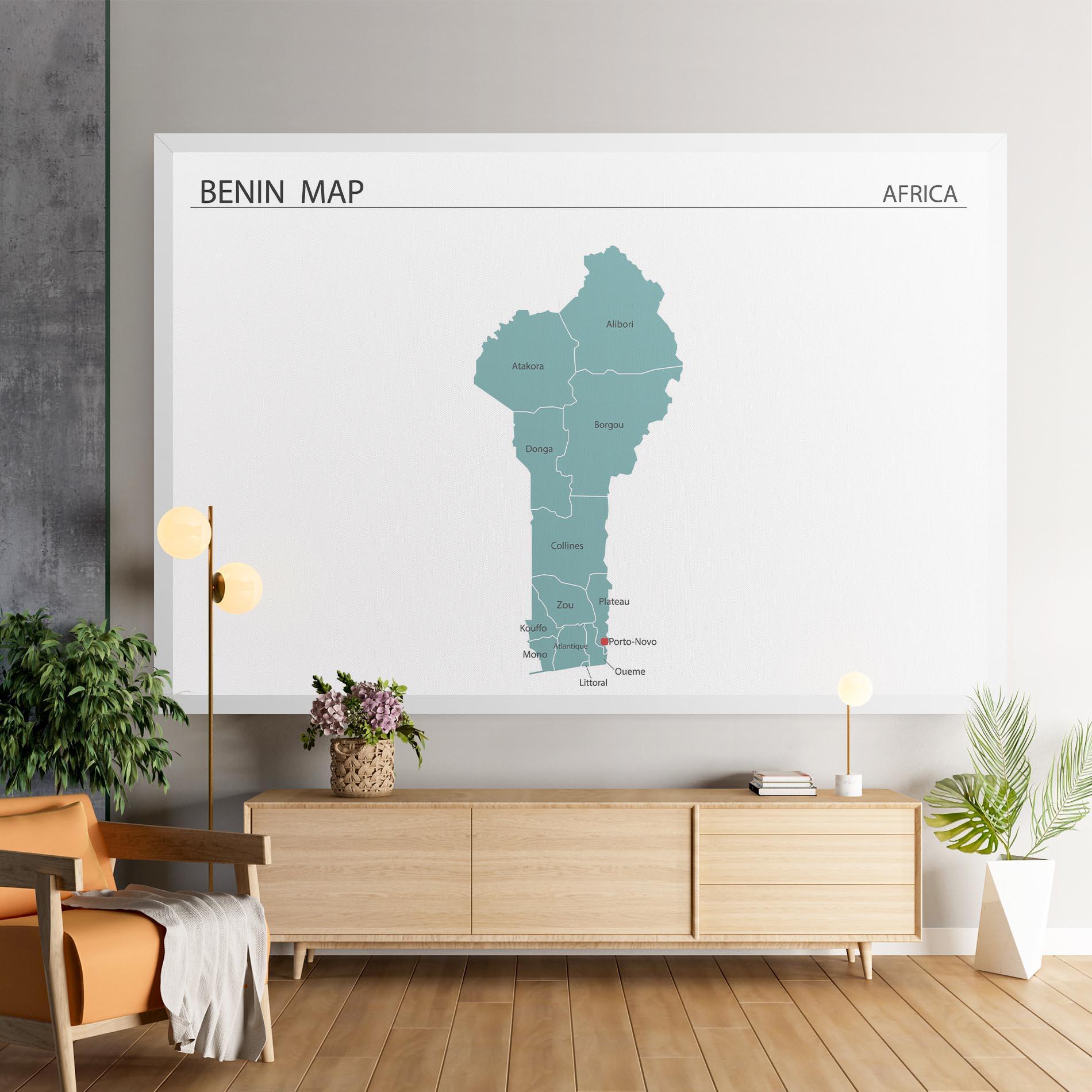 Leinwandbild Benin Map mockup 9